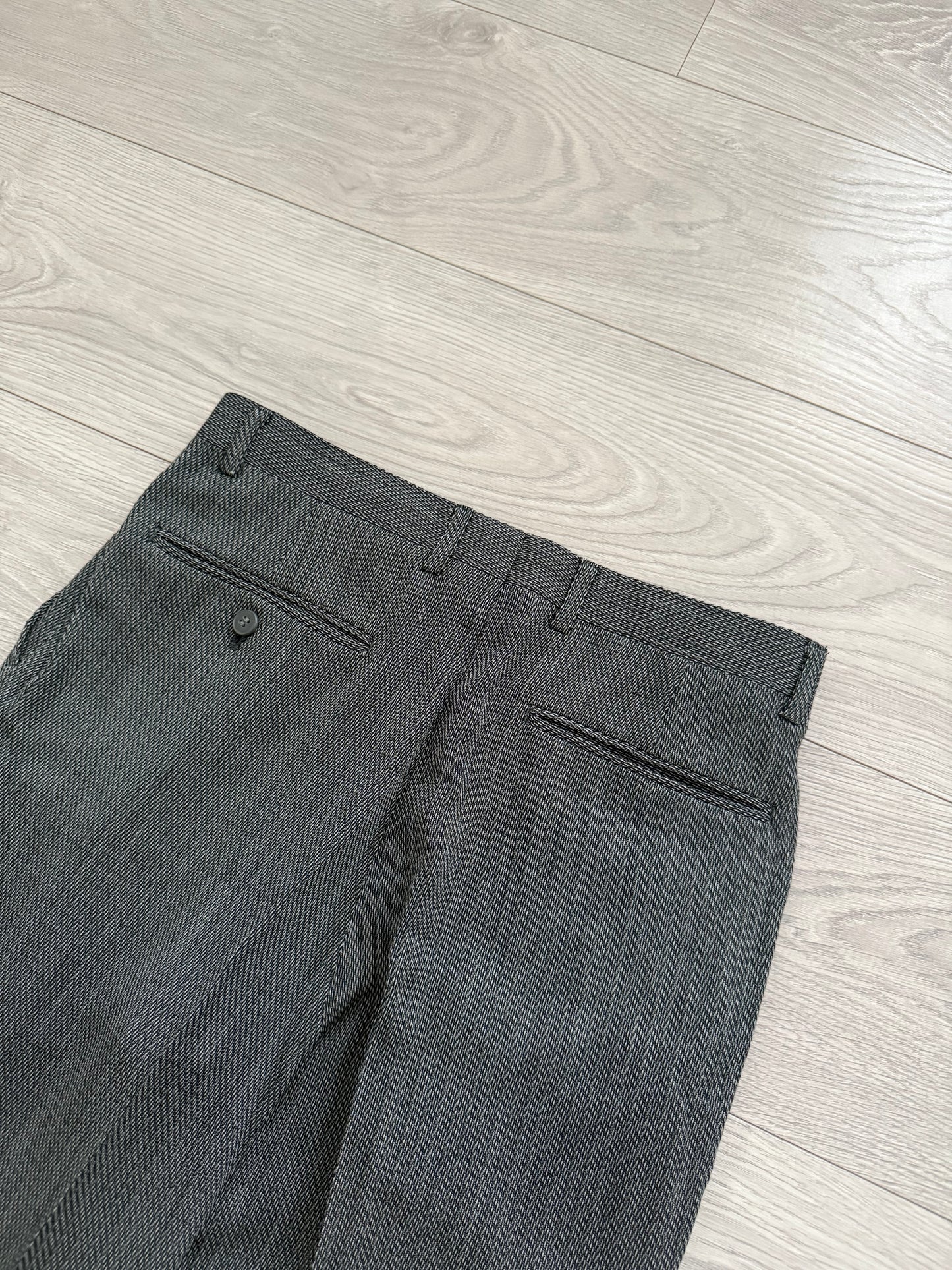 Yves Saint Laurent 1990s Double-Breasted Pleated Wool Suit - Size S Jacket / 30"Waist