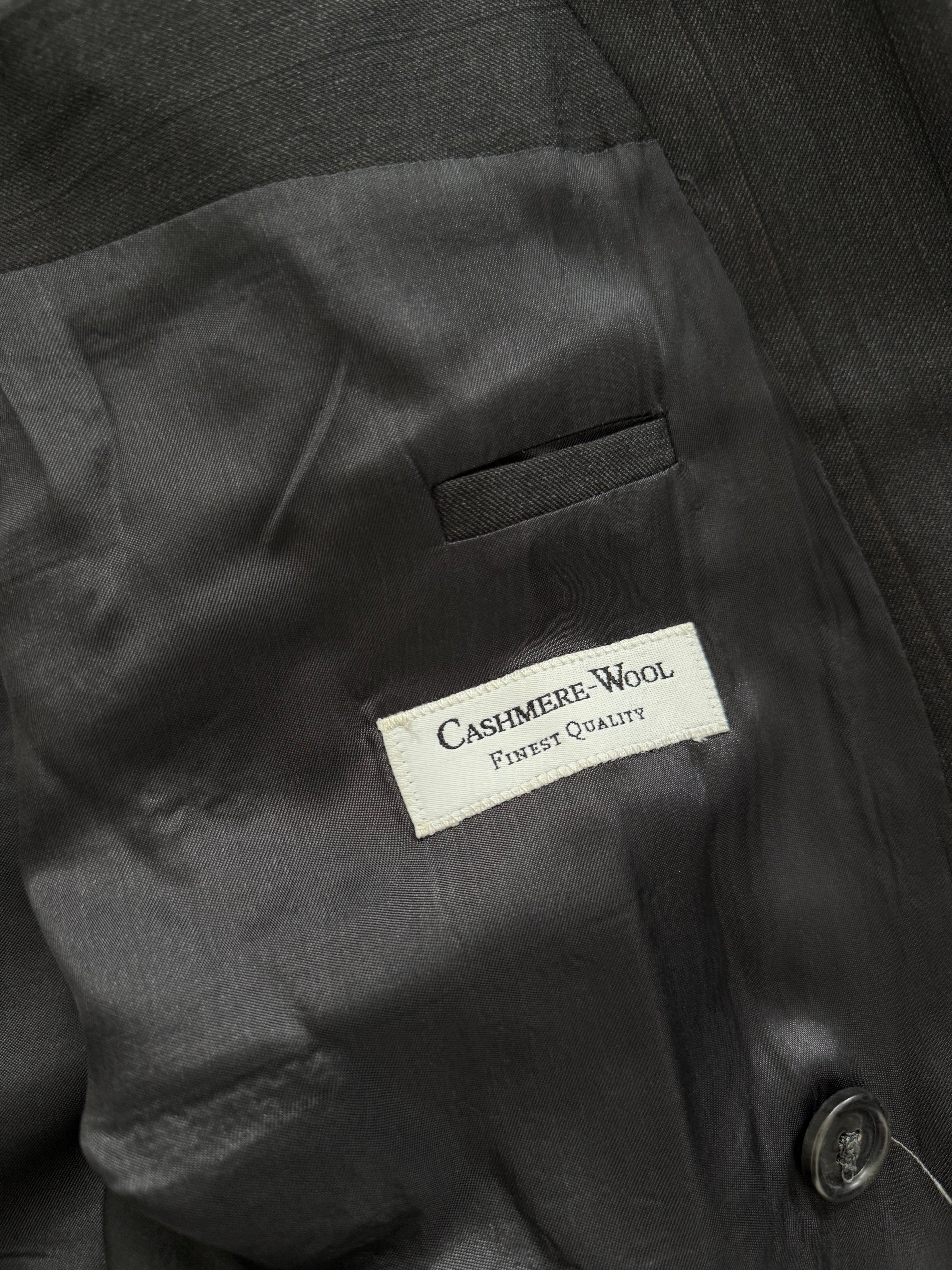 Hugo Boss 1980s 'Al Capone' Double Breasted Pleated Wool Cashmere Suit - Size XXL Jacket / 36" Waist