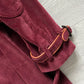 Prada FW2017 Runway Burgundy Red Western Corduroy Belted Coat - Size M
