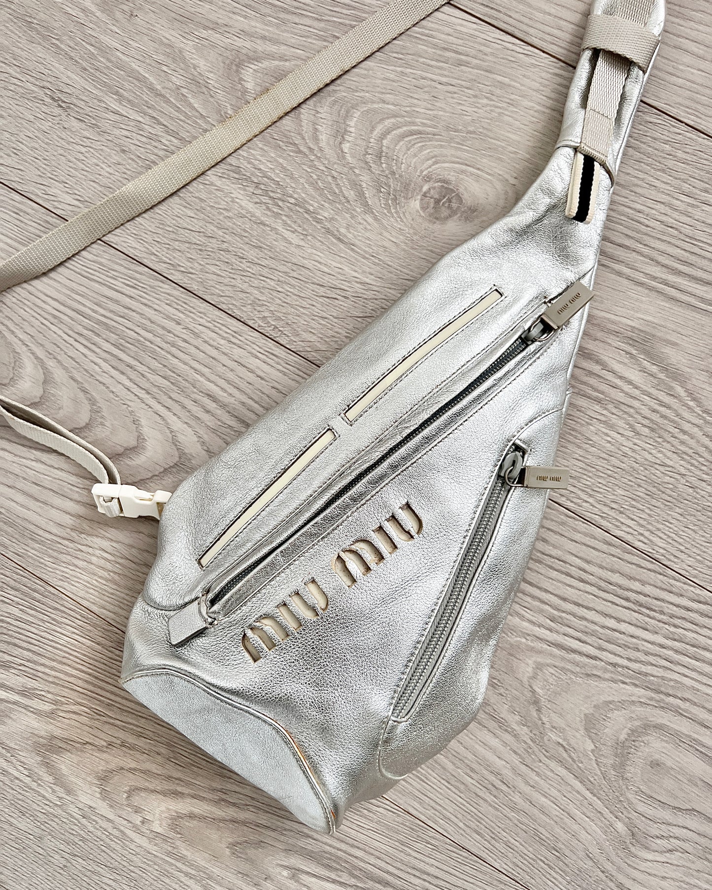 Miu Miu 90s Astro Silver Crossbody Bag