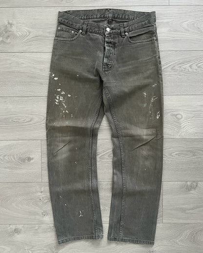 Helmut Lang 1990s Grey Painter Denim Jeans - Size 32