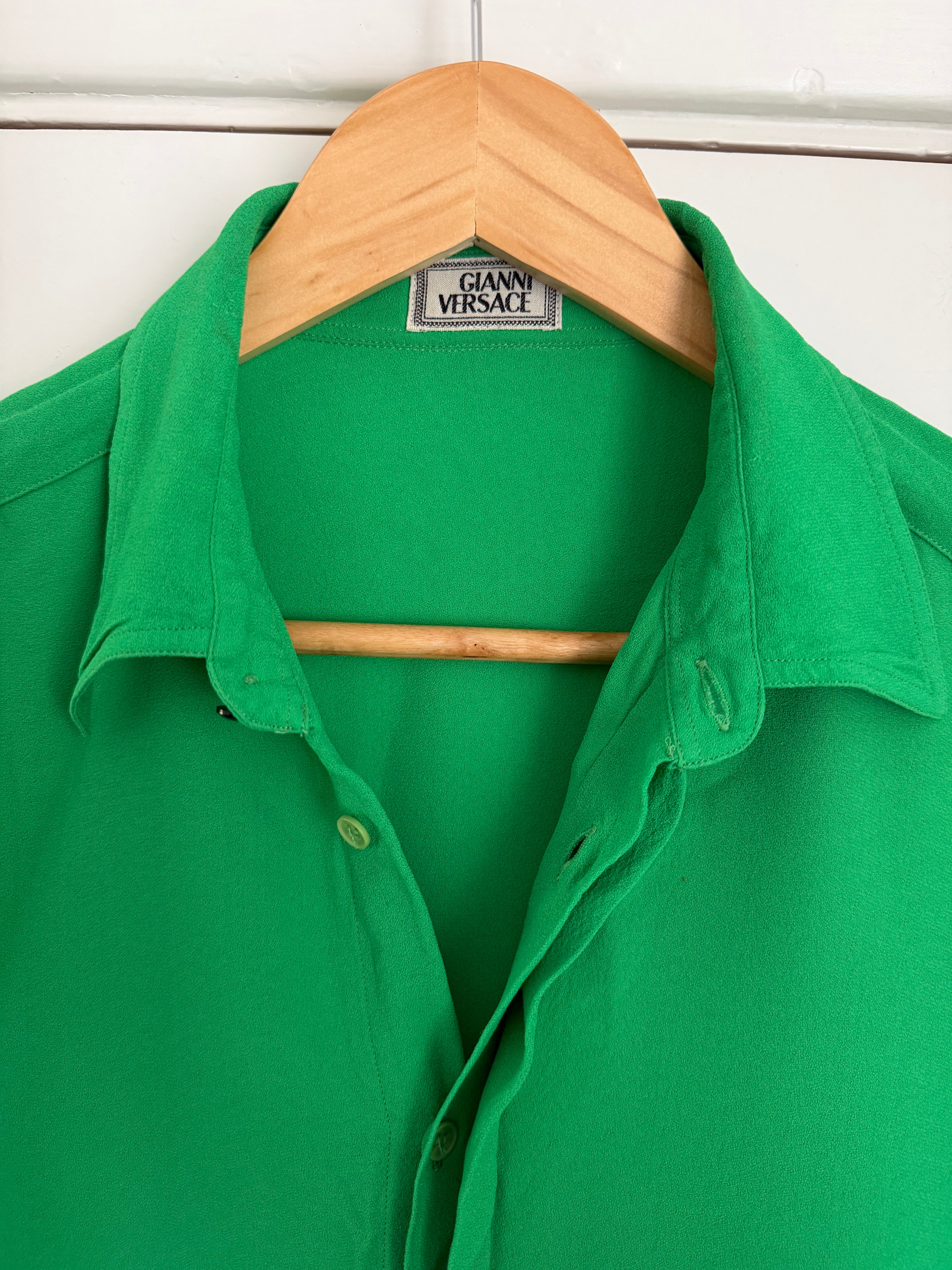 Versace 1990s Relaxed Silk Shirt - Size S