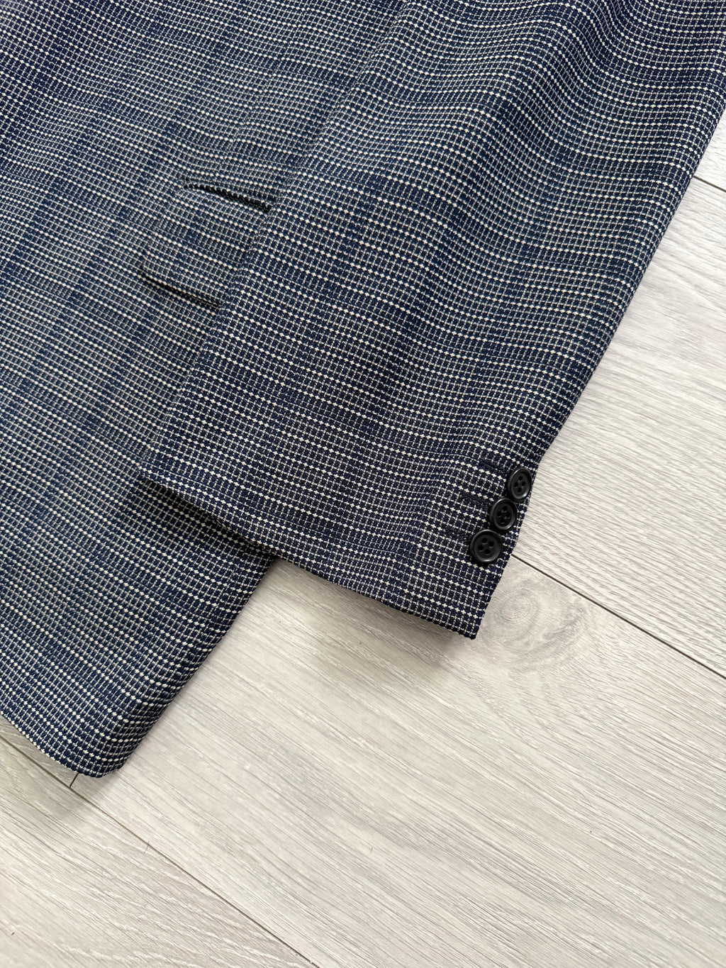 Valentino 1980s 2B Textured Wool Check Sports Jacket Blazer  - Size XXL