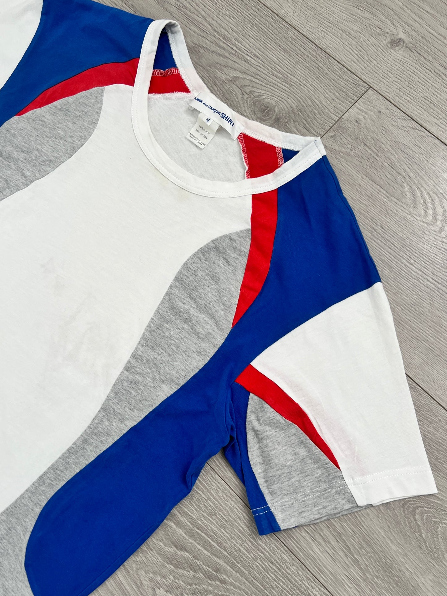 Comme Des Garcons Shirt 2007 Curve Panelled Tech T-Shirt - Size M
