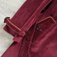 Prada FW2017 Runway Burgundy Red Western Corduroy Belted Coat - Size M