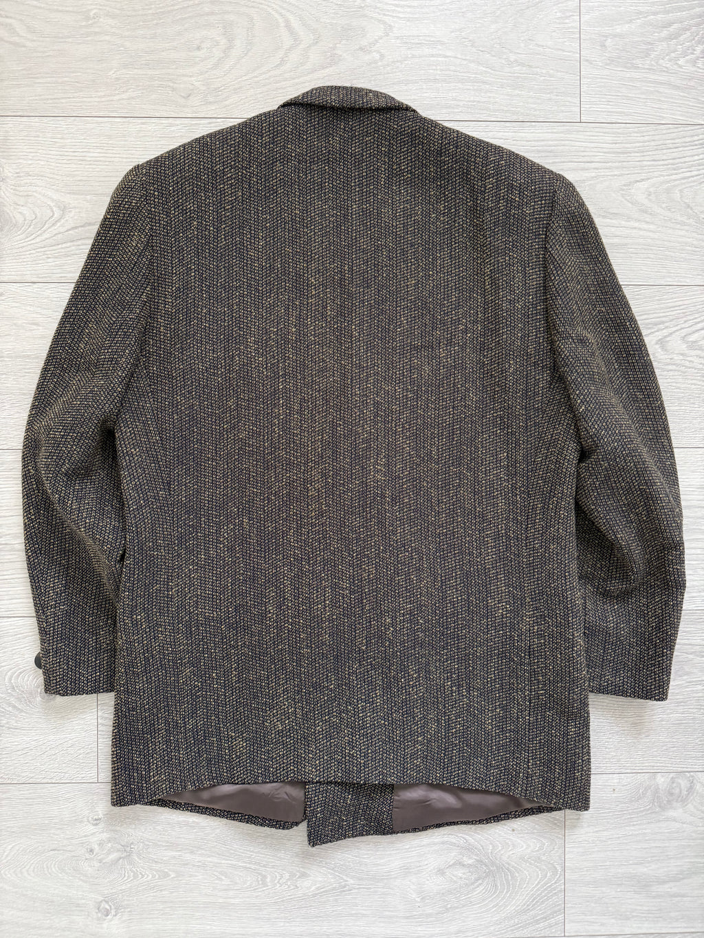 Umberto Ginocchietti 1980s Double Breasted Pleated Wool Textured Suit Brown - Size M Jacket / 30" Waist