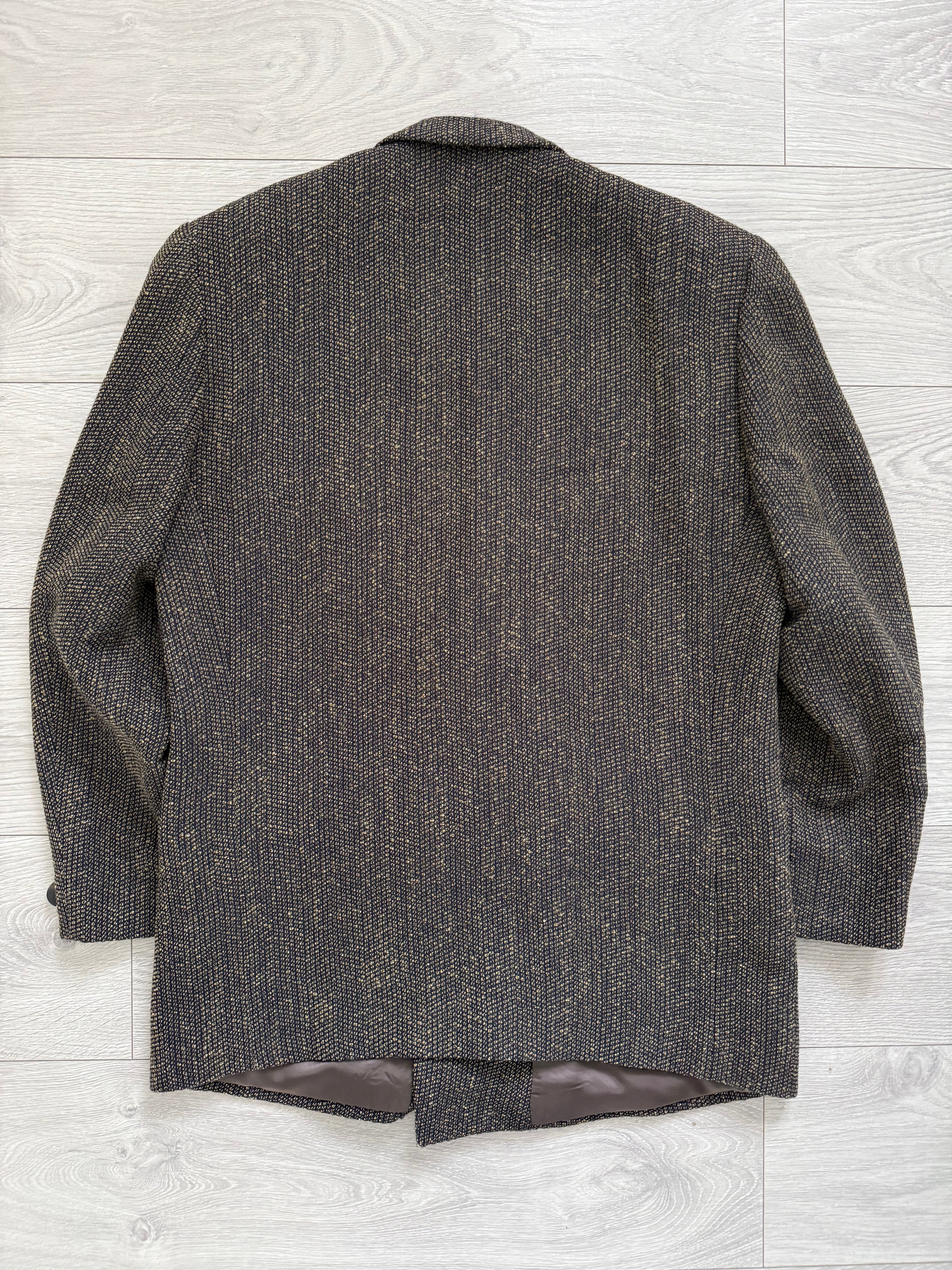 Umberto Ginocchietti 1980s Double Breasted Pleated Wool Textured Suit Brown - Size M Jacket / 30" Waist