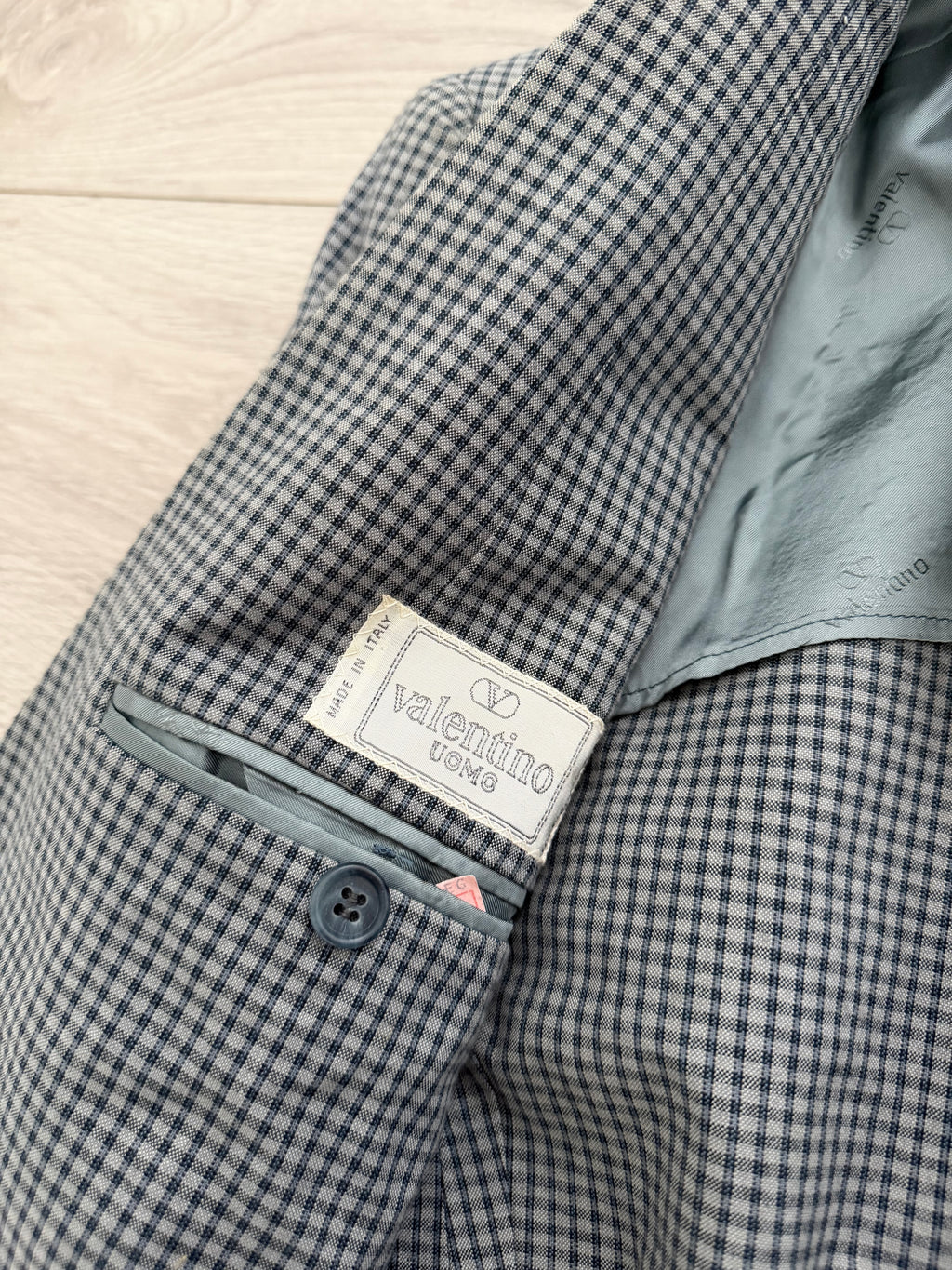 Valentino 1980s 2B Cotton Check Sport Blazer Jacket - Size S