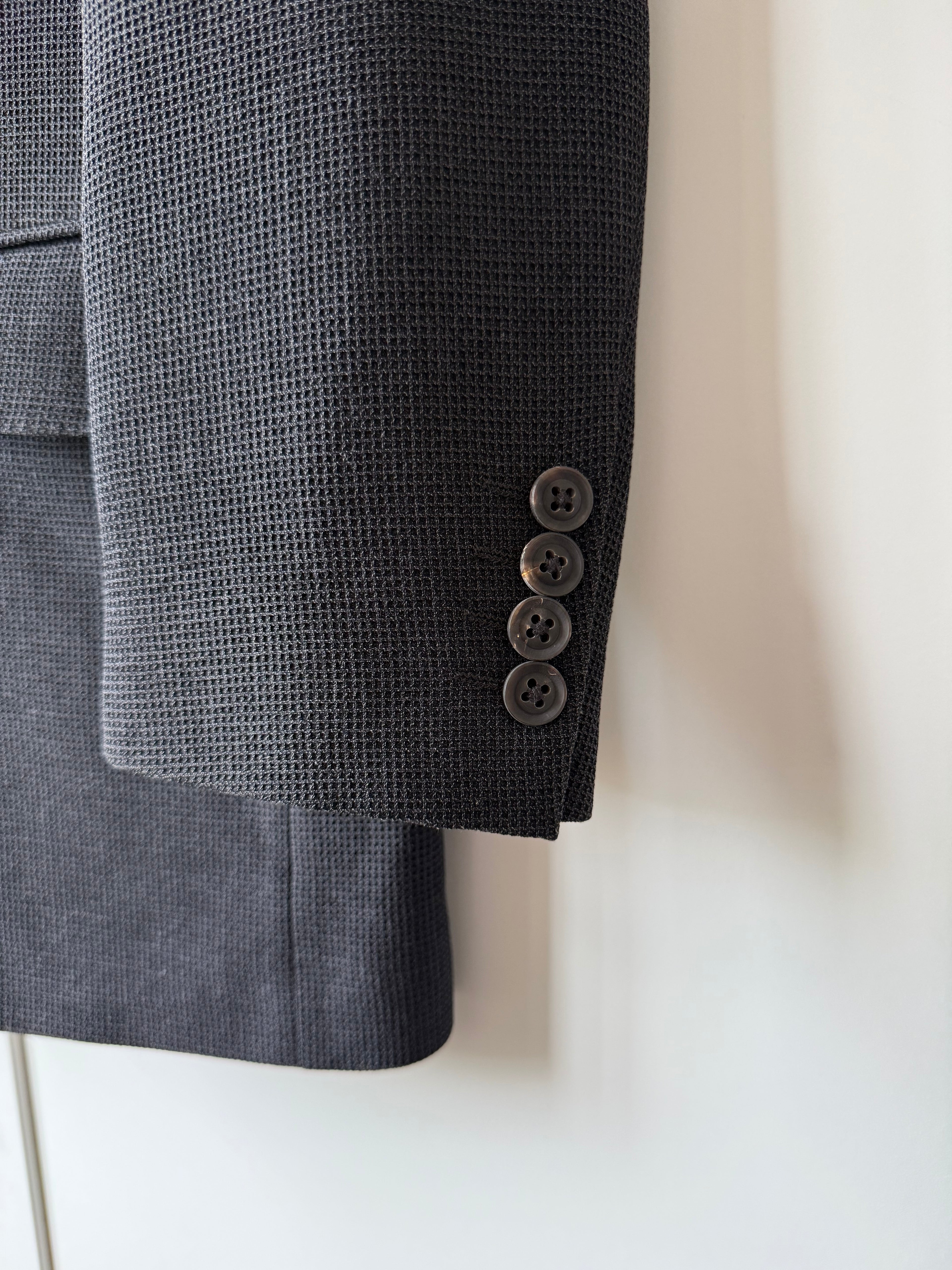 Burberry 1990s 2B Wool Charcoal Black Lightweight Partially Lined Sports Jacket Blazer - Size S