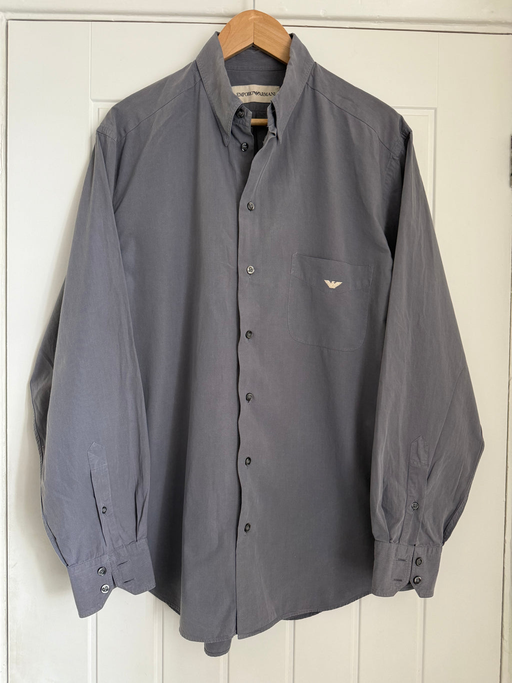 Emporio Armani 1990s Mauve Cotton Shirt - Size L