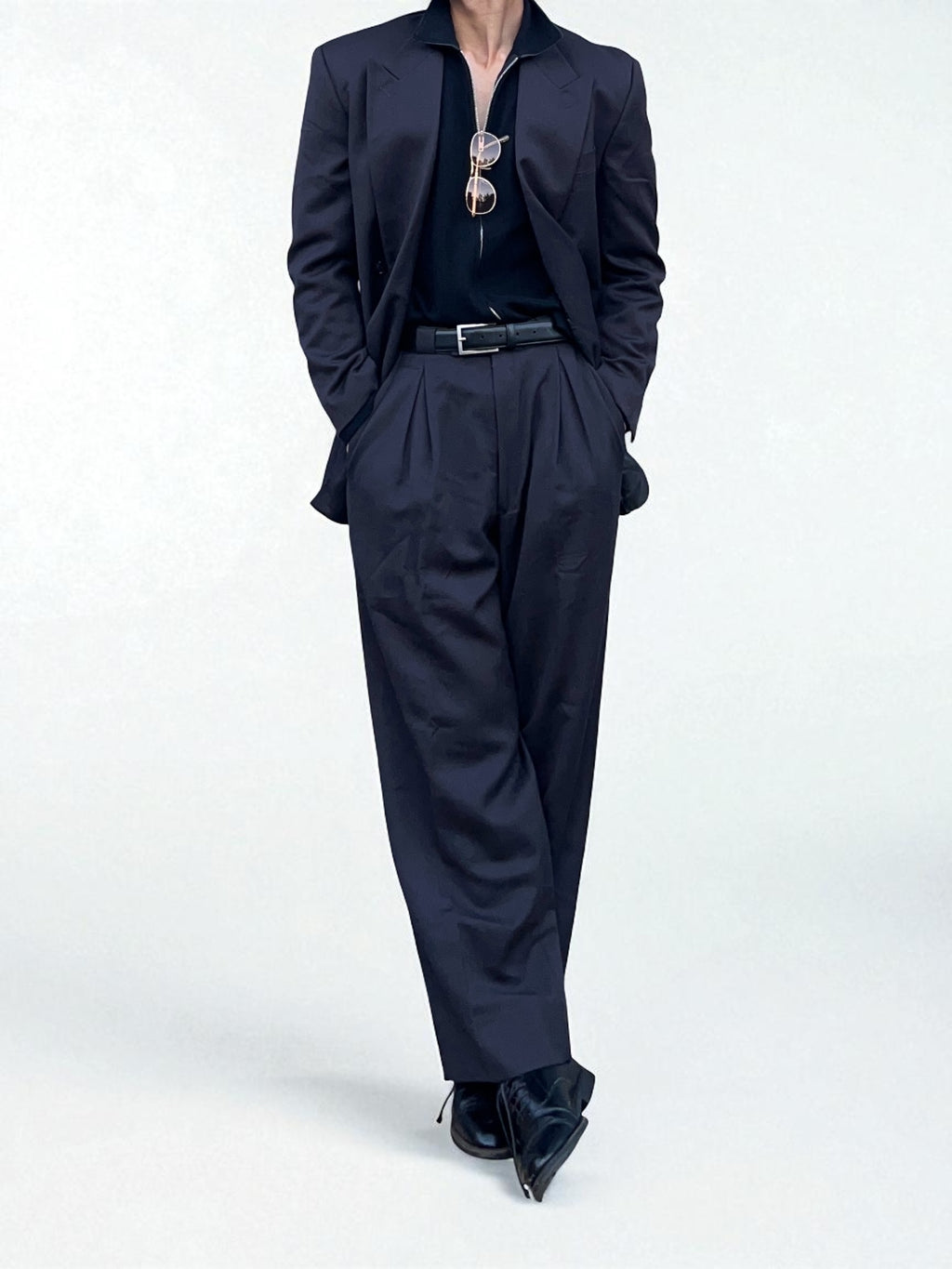 Emporio Armani 1990s Double-Breasted Pleated Relaxed Suit - Size M Jacket / 30" Waist