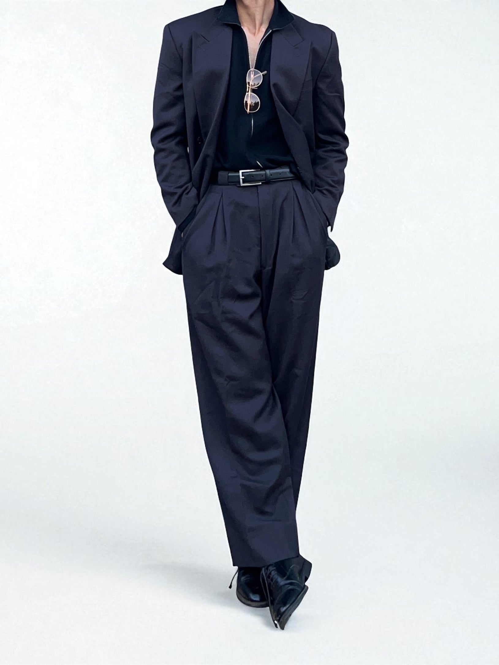 Emporio Armani 1990s Double-Breasted Pleated Relaxed Suit - Size M Jacket / 30" Waist