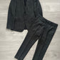 Emporio Armani Textured Wool Grey Suit - Size L Jacket / 34" Waist