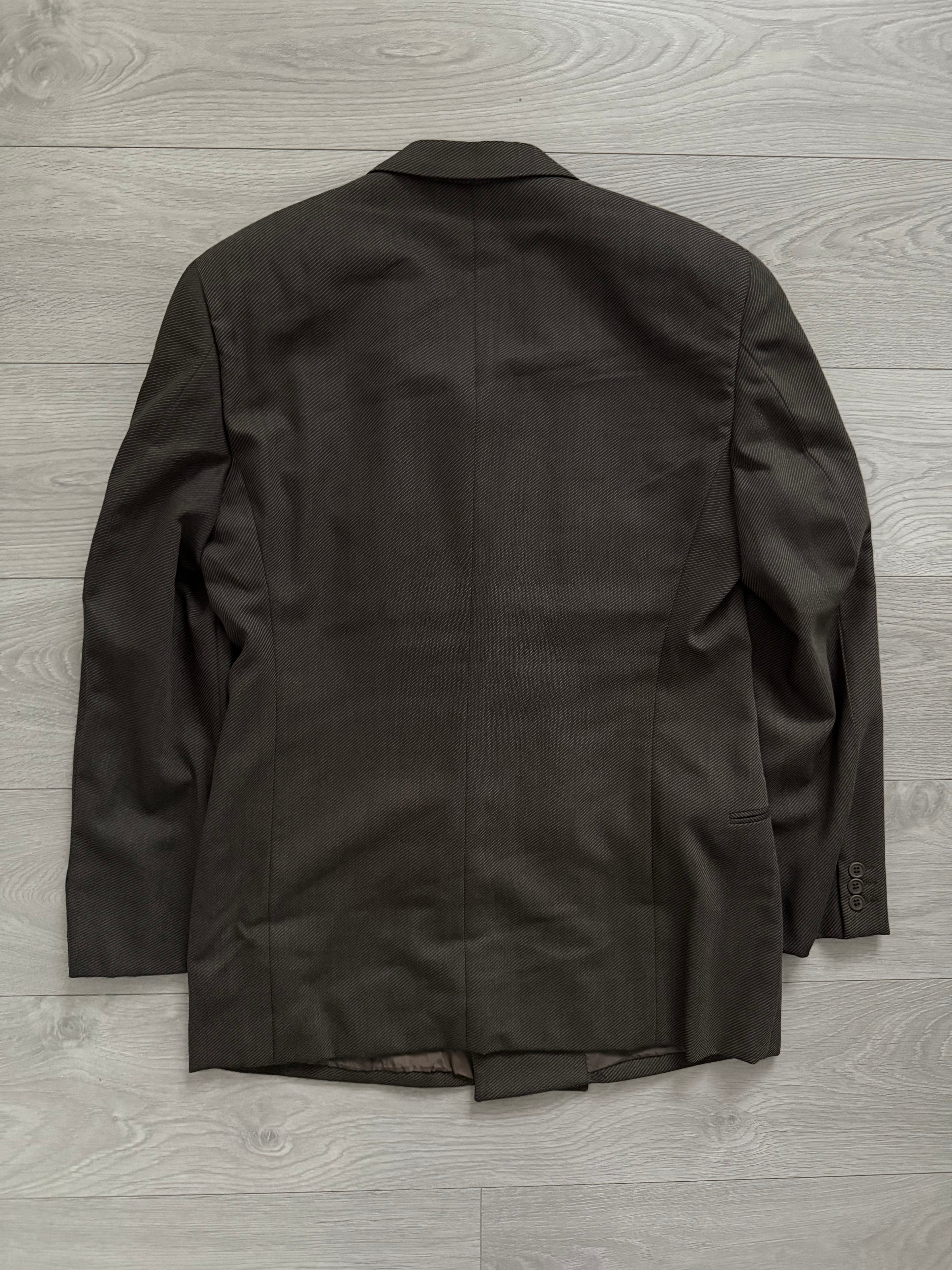 Giorgio Armani 1980s Double Breasted Pleated Wool Suit Brown New - Size L Jacket / 32" Waist