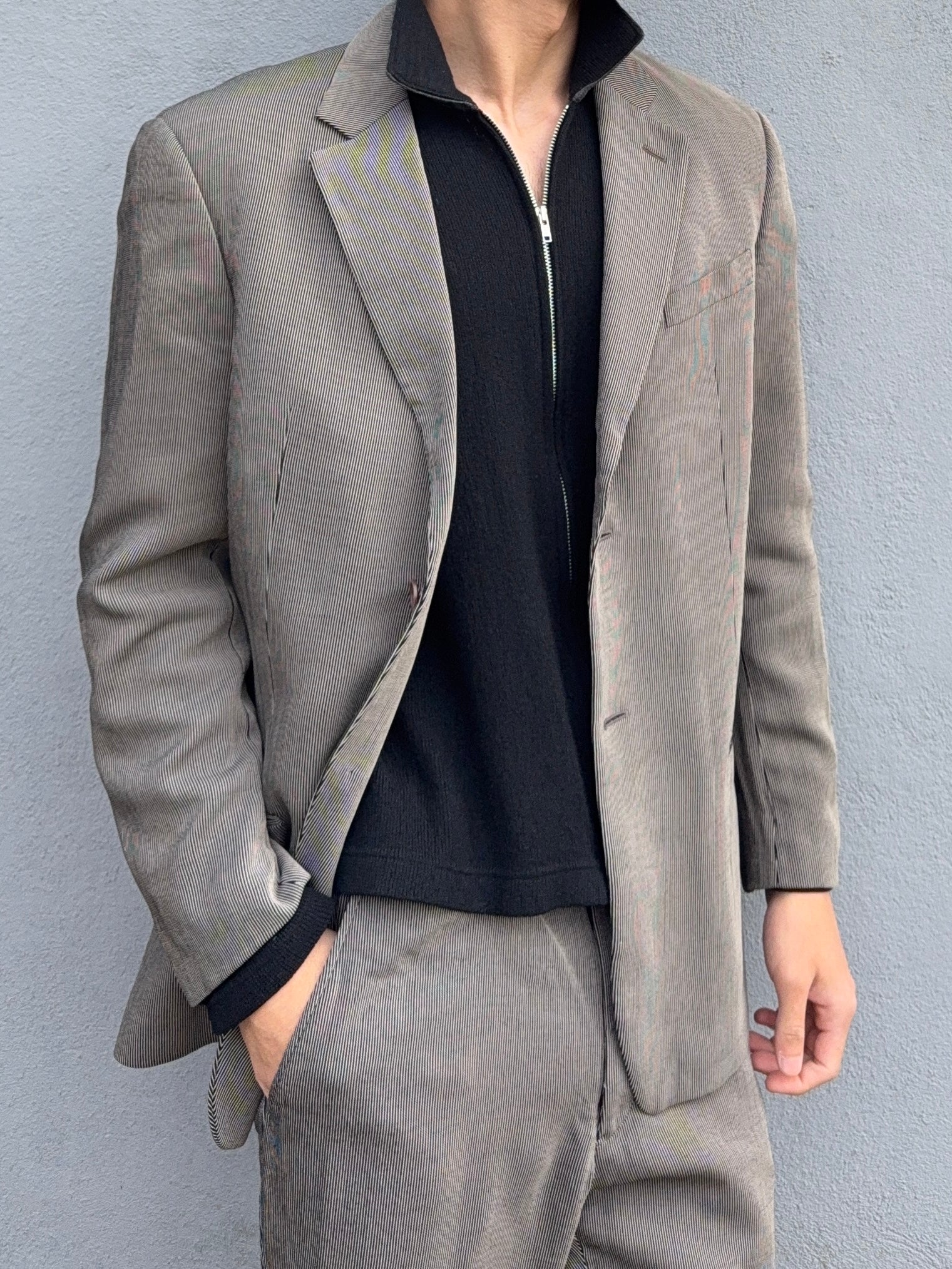 Armani 2000s Draped 2B Wool Blend Suit - Size M Jacket / 32