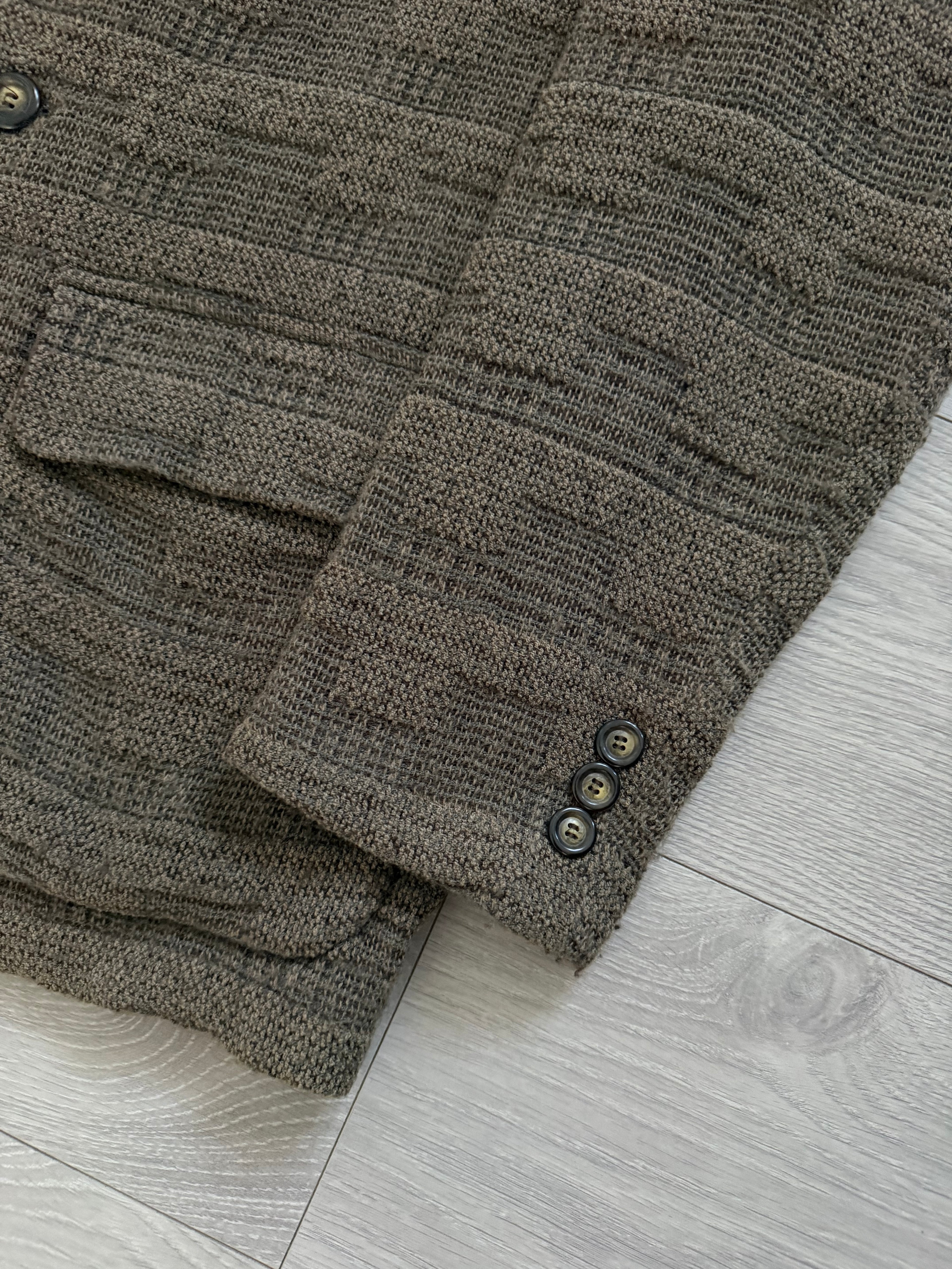 Emporio Armani 1990s 4B Wool Cotton Texture Pattern Jacket - Size L