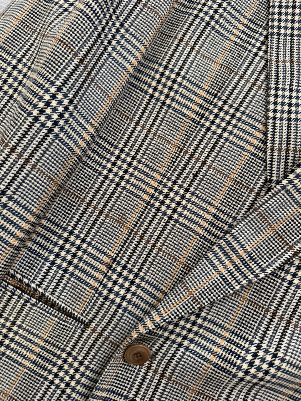 Bruno Kirches 1990s Double Breasted Check Wool Textured Sport Jacket Blazer - Size S