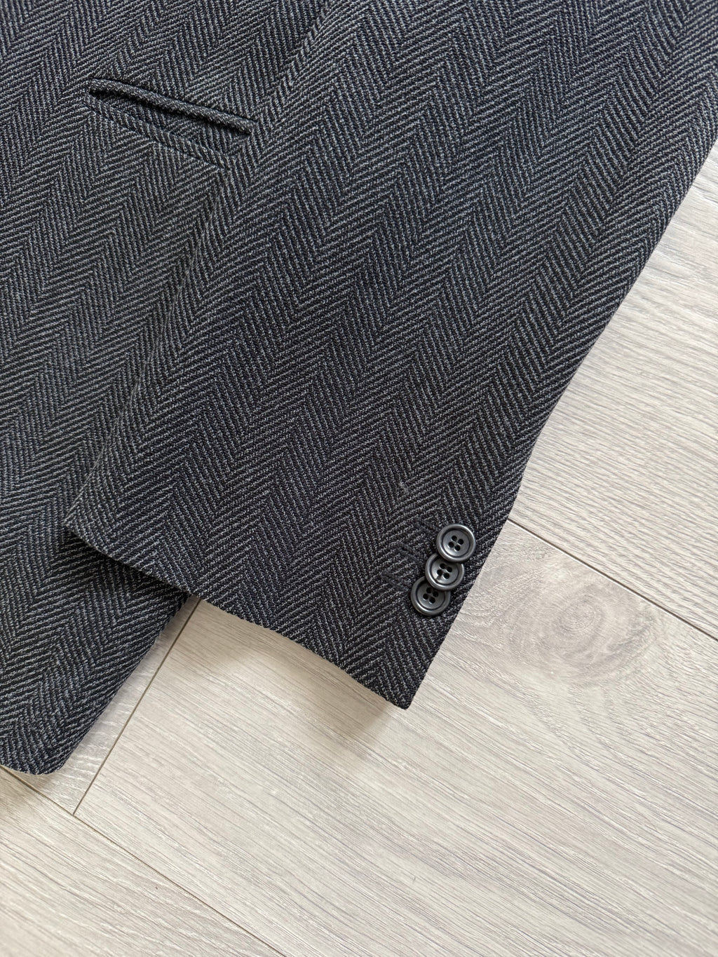 Armani 1990s Herringbone Wool 3B Sports Jacket Blazer - Size XXL