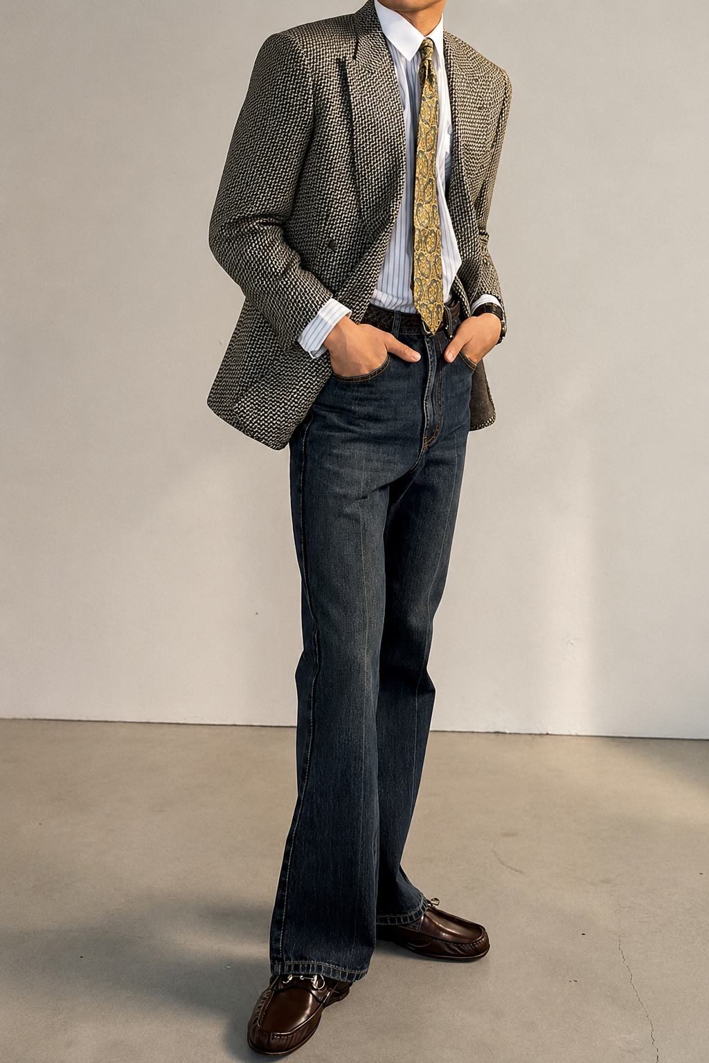 Valentino 1980s Double Breasted Peaked Lapel Wool Sports Blazer Jacket - Size S