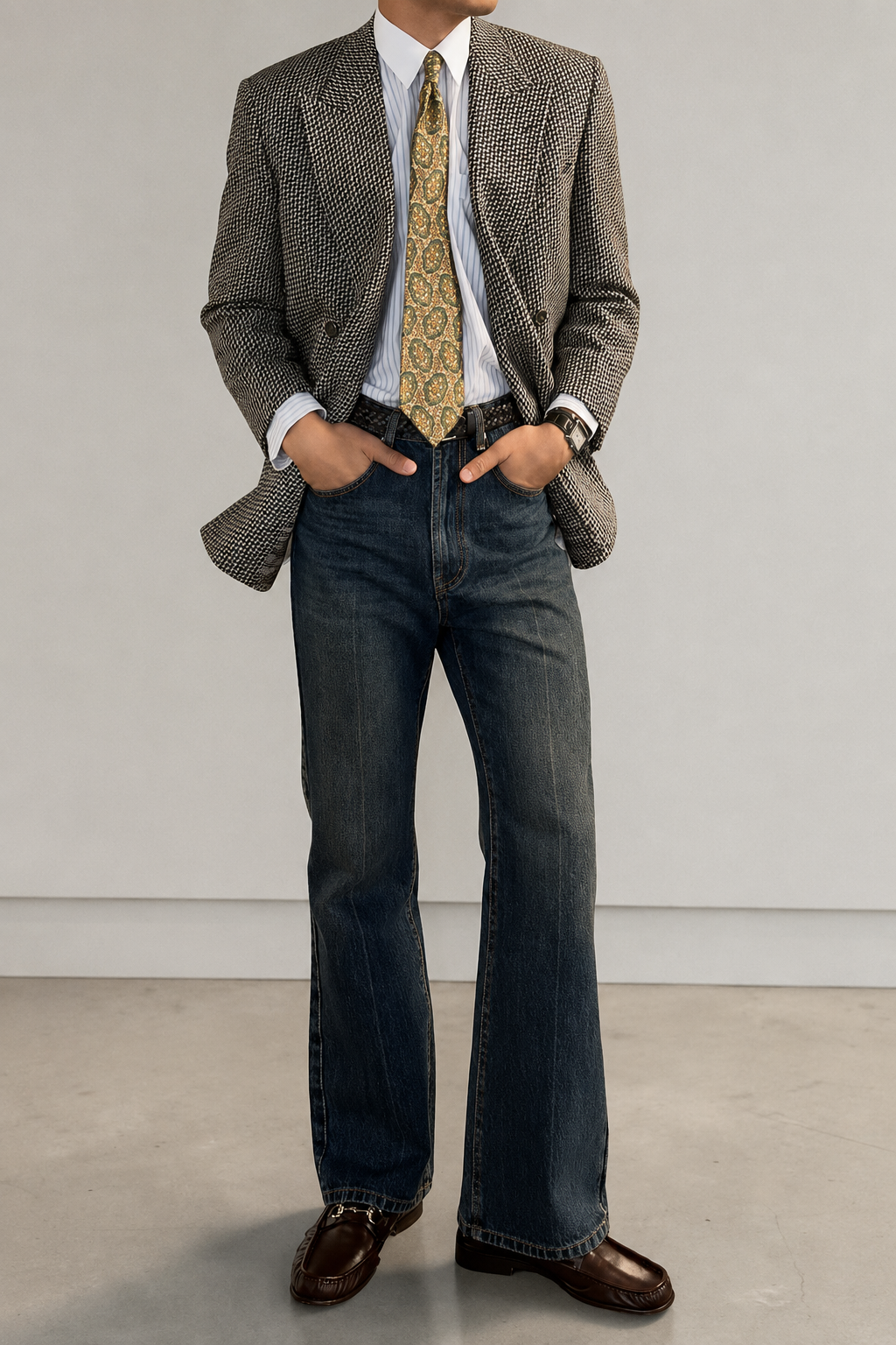 Valentino 1980s Double Breasted Peaked Lapel Wool Sports Blazer Jacket - Size S