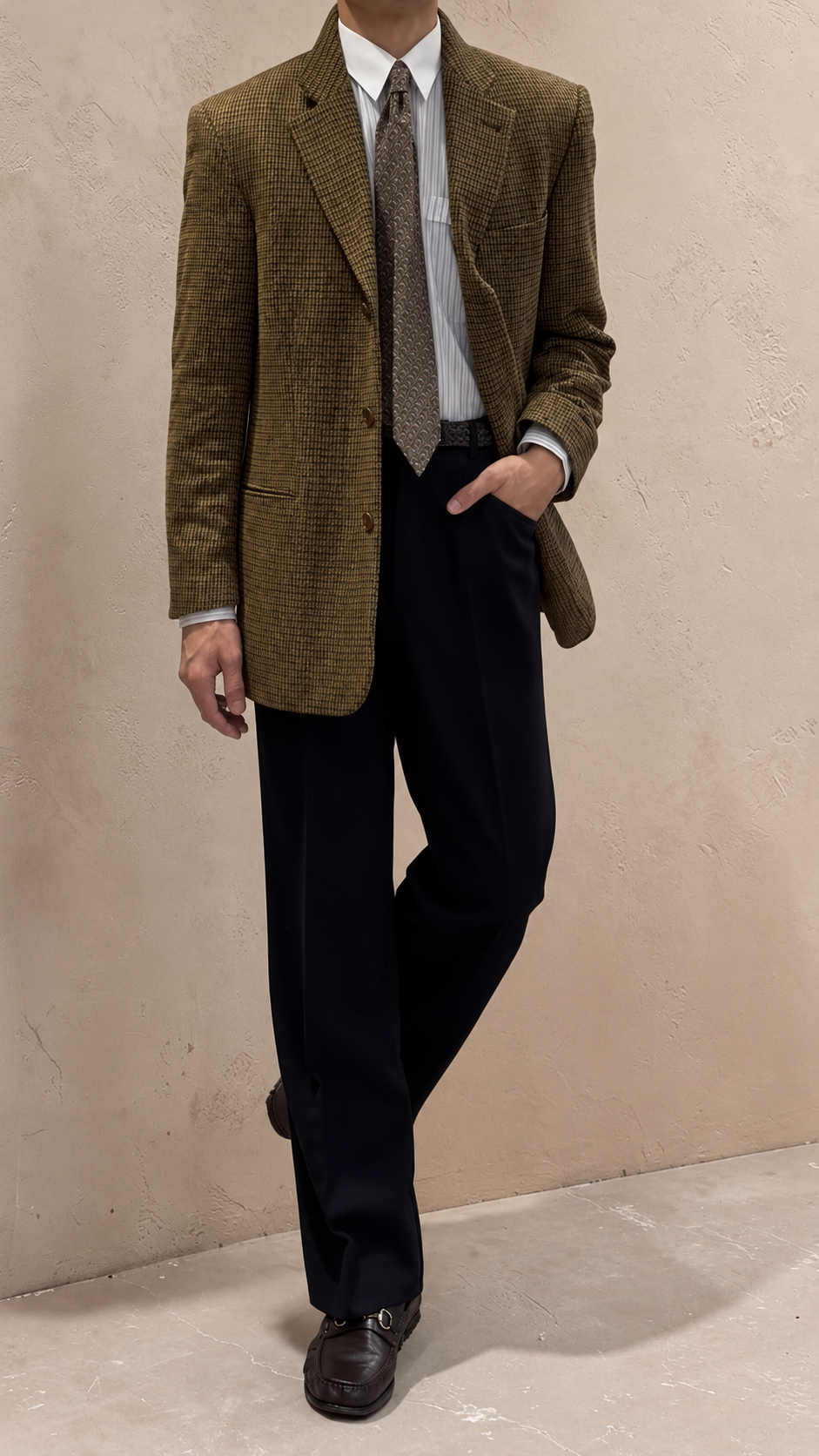 Hugo Boss 1980s 3B Textured Acrylic Wool Sport Jacket Blazer - Size M