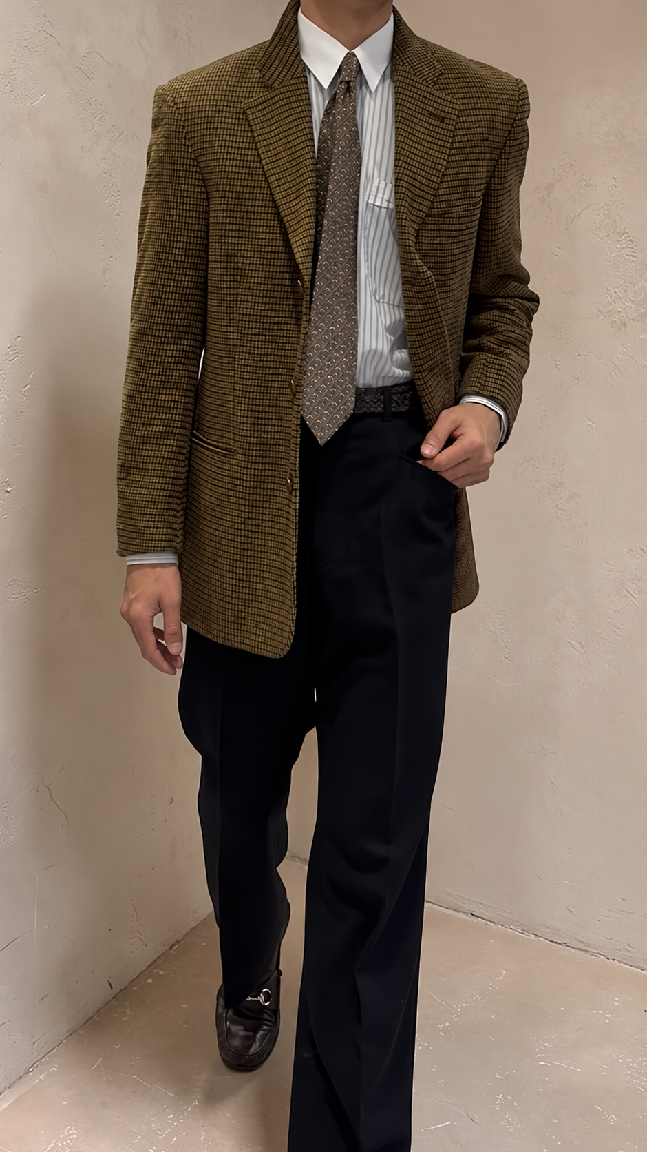 Hugo Boss 1980s 3B Textured Acrylic Wool Sport Jacket Blazer - Size M