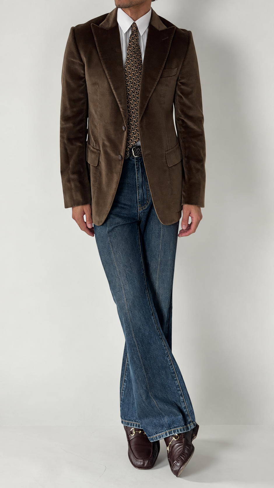 Gucci by Tom Ford SS2004 Velvet Peaked Lapel Jacket - Size S