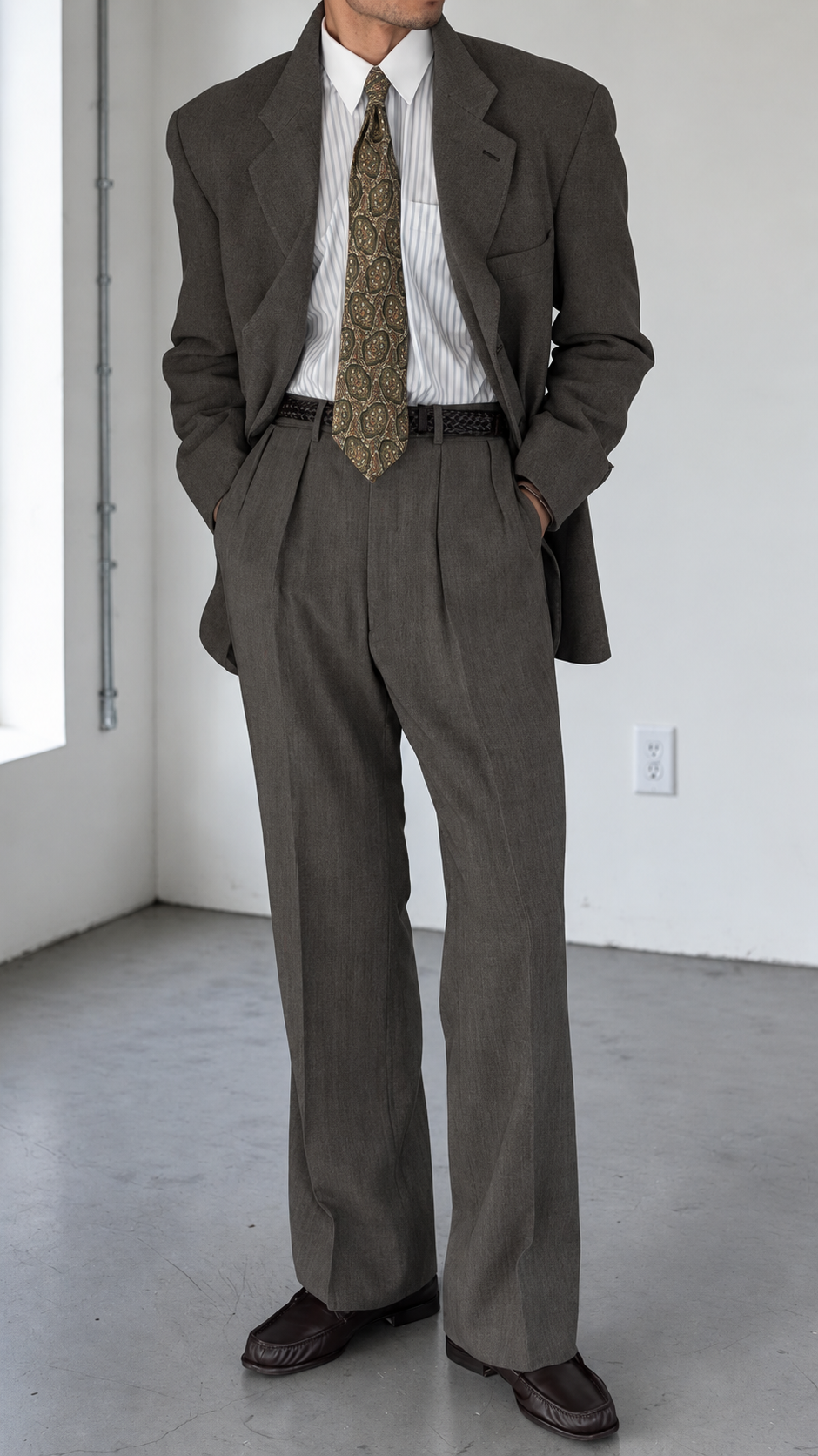 Giorgio Armani 1980s Wool Mohair 3B Textured Sport Jacket Blazer  - Size M