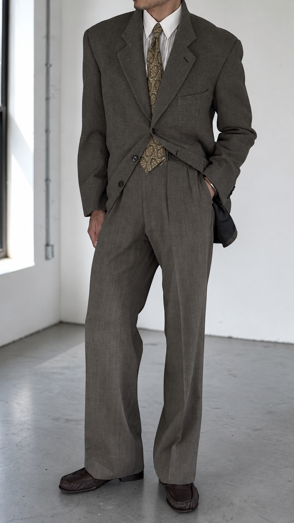 Giorgio Armani 1980s Wool Mohair 3B Textured Sport Jacket Blazer  - Size M