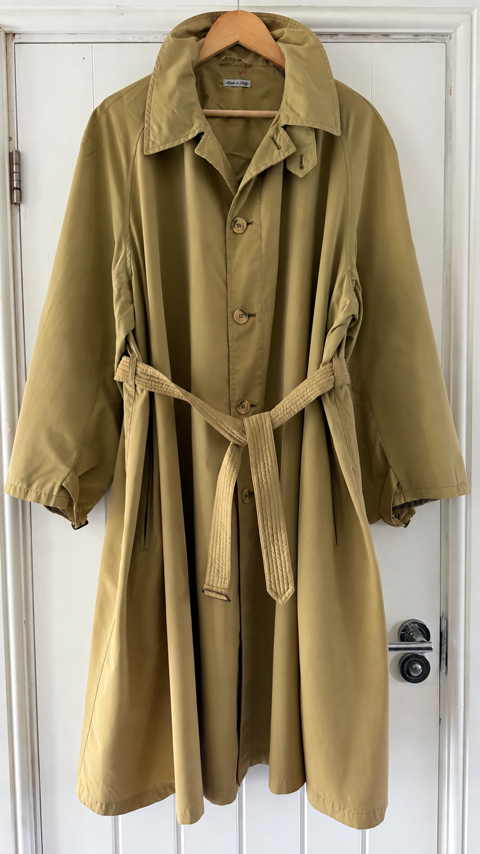 Giorgio Armani Black Label 1990s Belted Coat - Size M