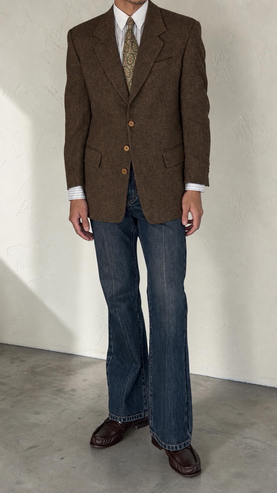 Basile 1980s Asymmetric 3B Textured Wool Sport Jacket Blazer - Size S