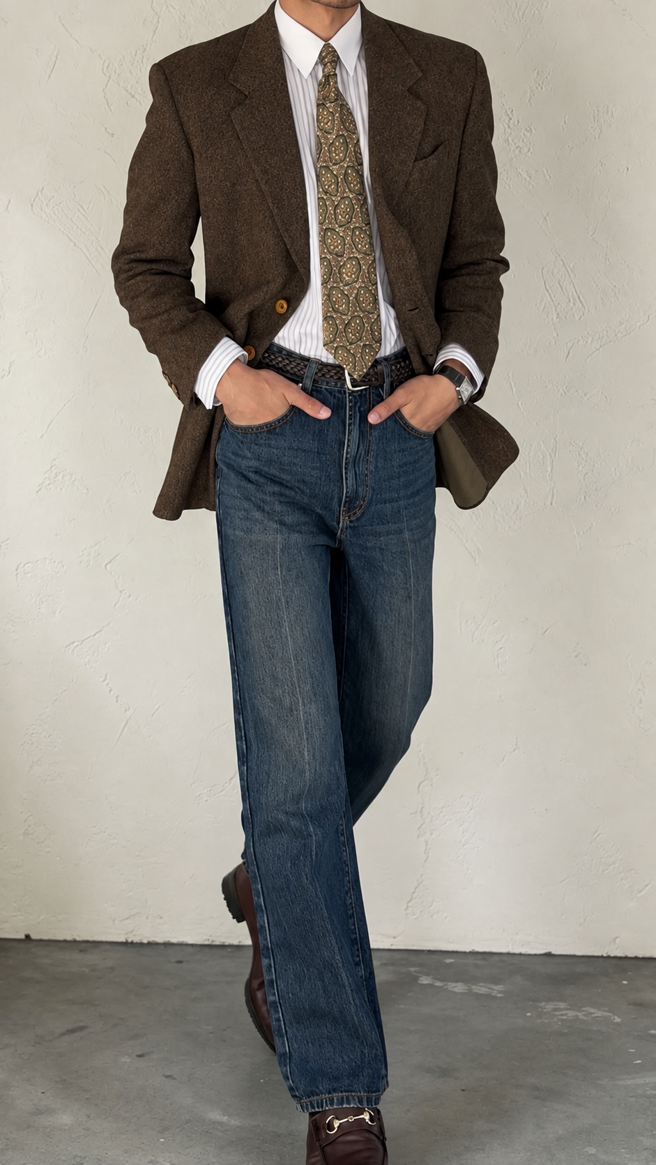 Basile 1980s Asymmetric 3B Textured Wool Sport Jacket Blazer - Size S