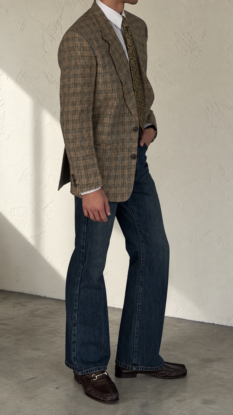 Giorgio Armani Mainline 1980s Linen Cotton 2B Textured Sport Jacket Blazer - Size M