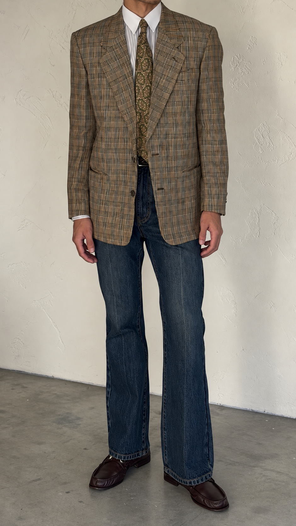 Giorgio Armani Mainline 1980s Linen Cotton 2B Textured Sport Jacket Blazer - Size M