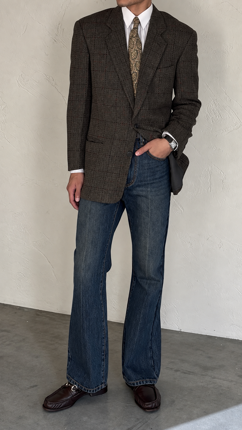 Giorgio Armani 1980s 2B Textured Wool Sport Jacket Blazer - Size M