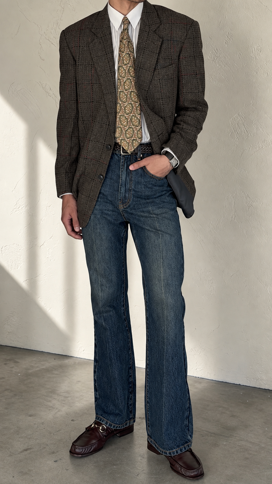 Giorgio Armani 1980s 2B Textured Wool Sport Jacket Blazer - Size M