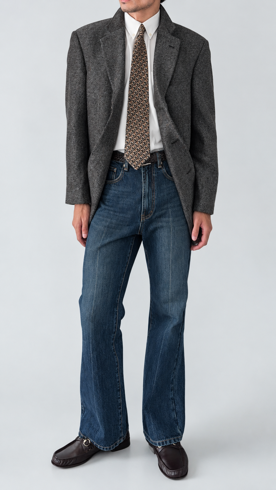Hugo Boss 1980s 3B Melange Fabric Wool Blend Sport Jacket Blazer  - Size L