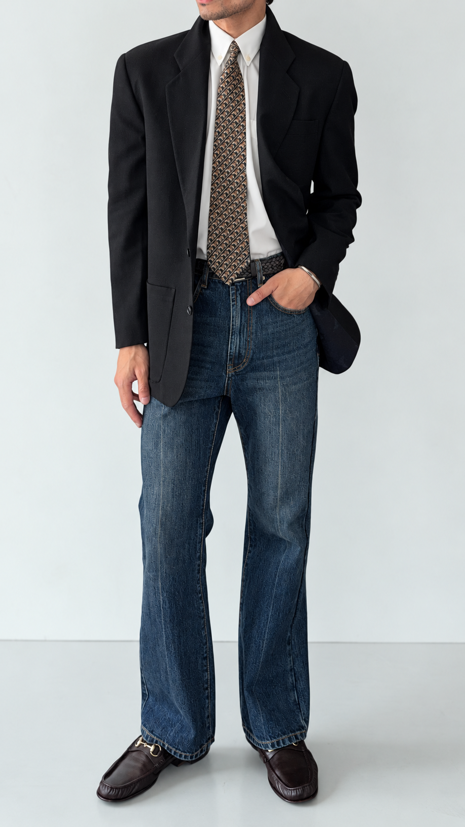 Emporio Armani 1980s 2B Unlined Wool Sports Jacket Blazer - Size S