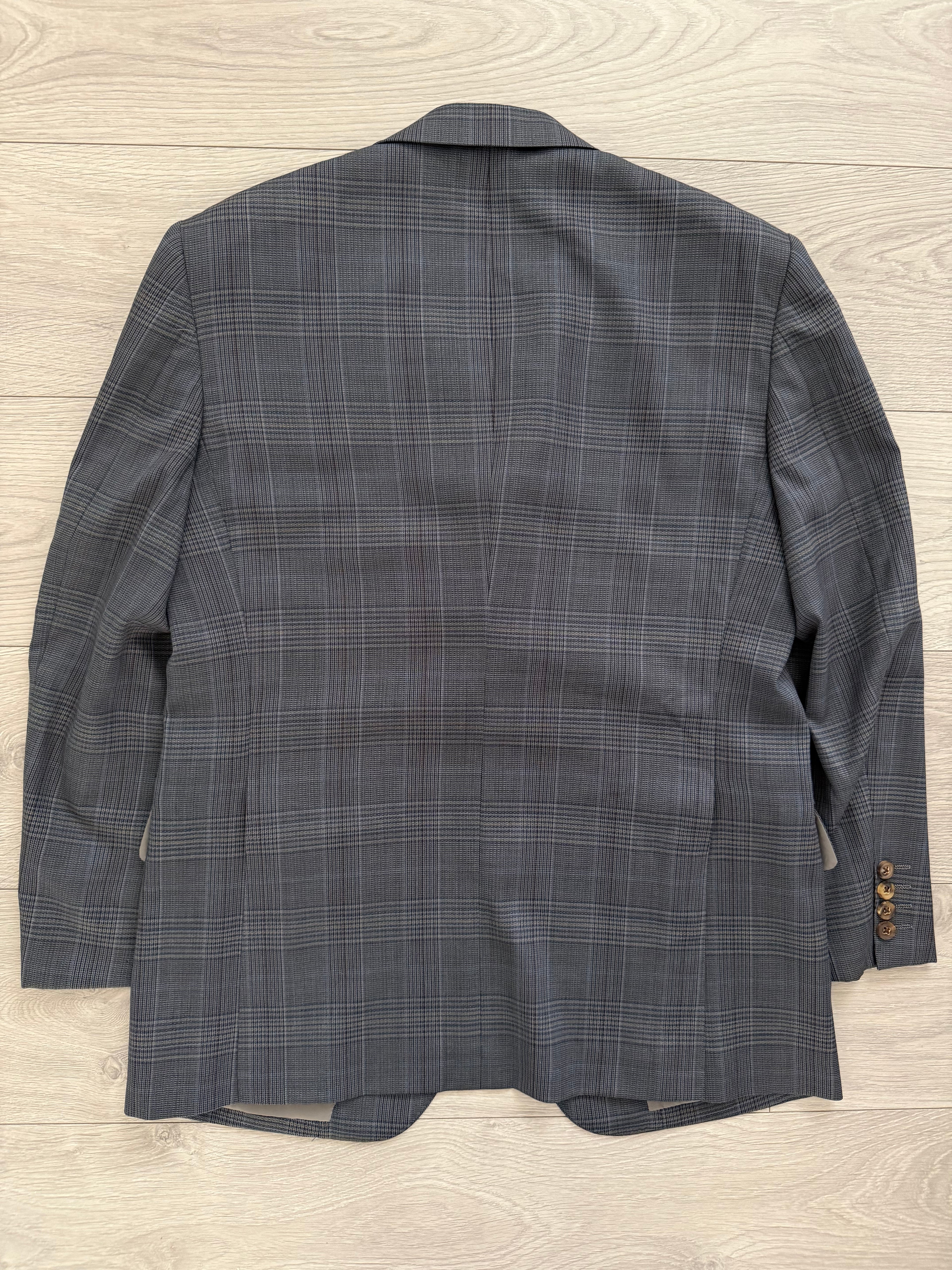 Burberry 1990s 2B Blue Check Lightweight Partially Lined Sports Jacket Blazer - Size S