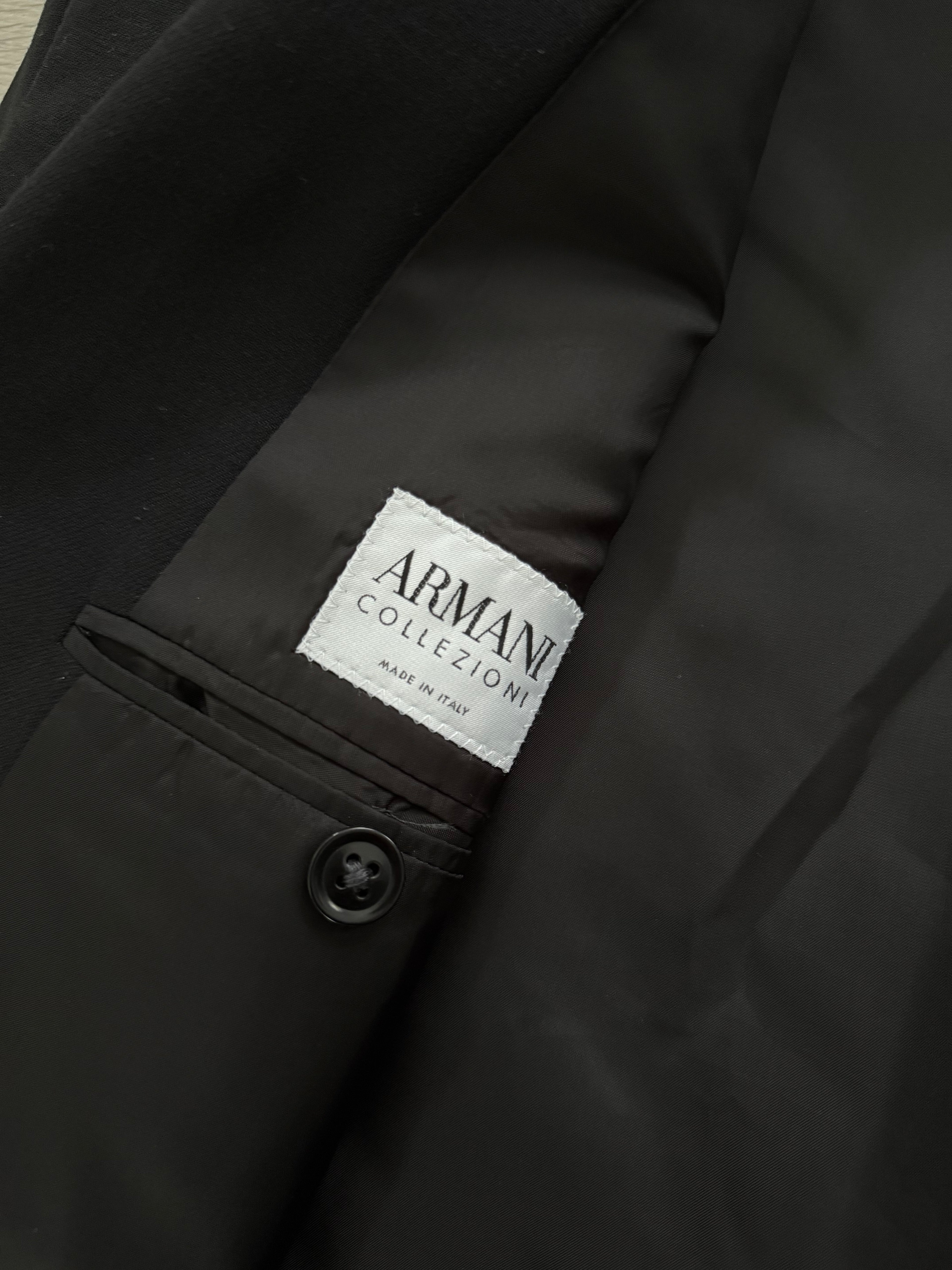 Armani 1990s 2B Draped Wool Black Suit - Size XL Jacket / 37" Waist