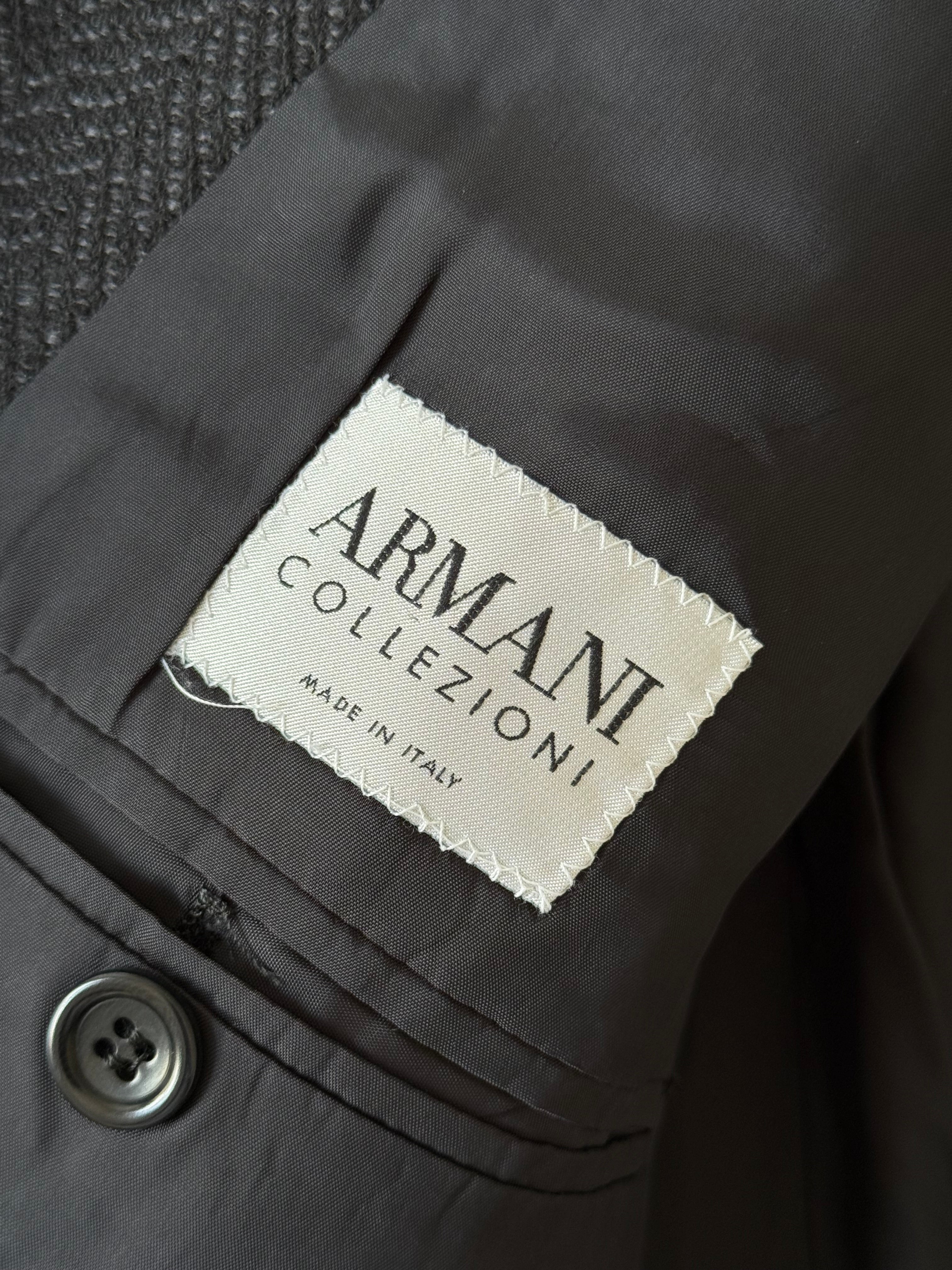 Armani 1990s 3B Herringbone Wool Sports Jacket Blazer - Size XL