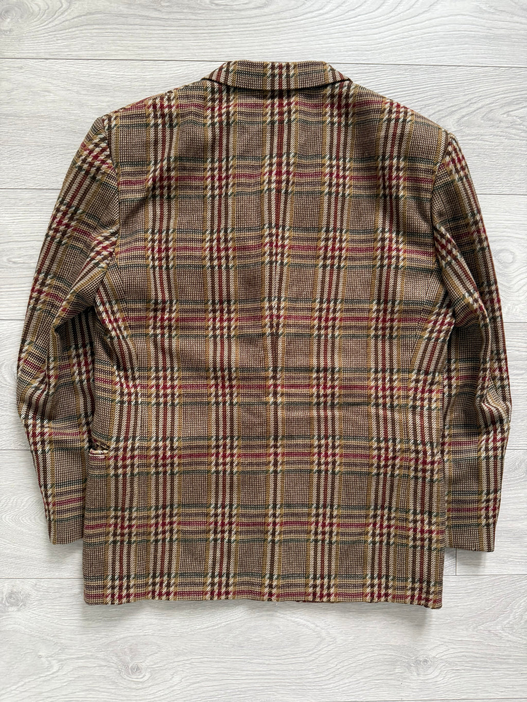 Valentino 1980s 2B Textured Wool Check Sports Jacket Blazer  - Size L