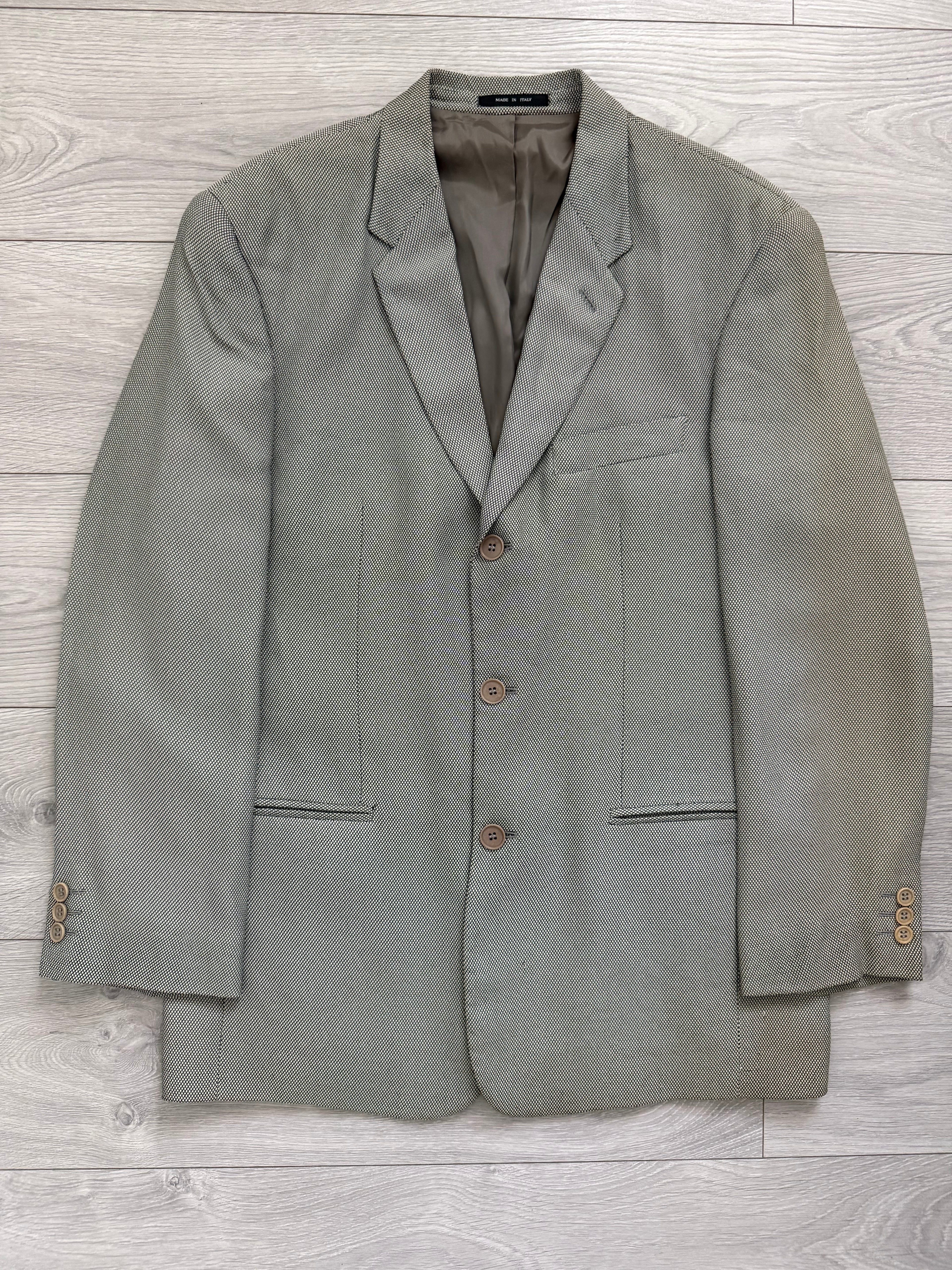Emporio Armani 1990s 3B Textured Wool Blend Sports Jacket Blazer - Size L