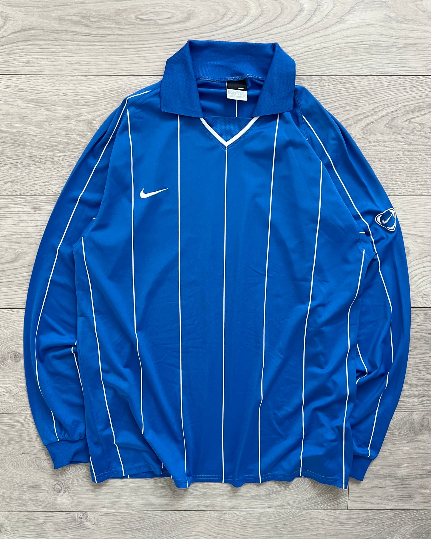 Nike 00s Vintage Striped Football Long Sleeve Jersey - Size M