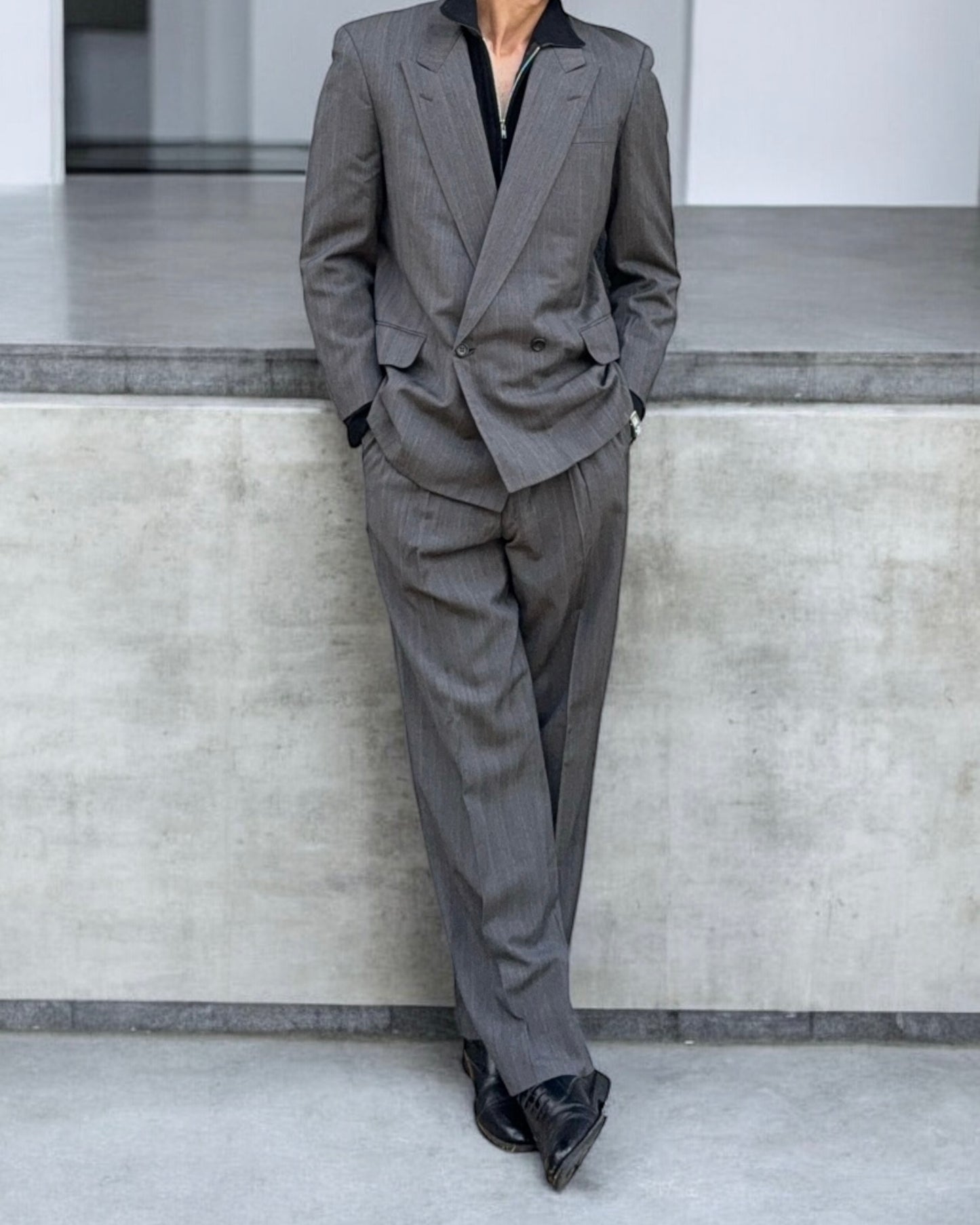 Comme Des Garcons Homme Deux 1989 Double-Breasted Pleated Suit - Size S Jacket / 32" Waist