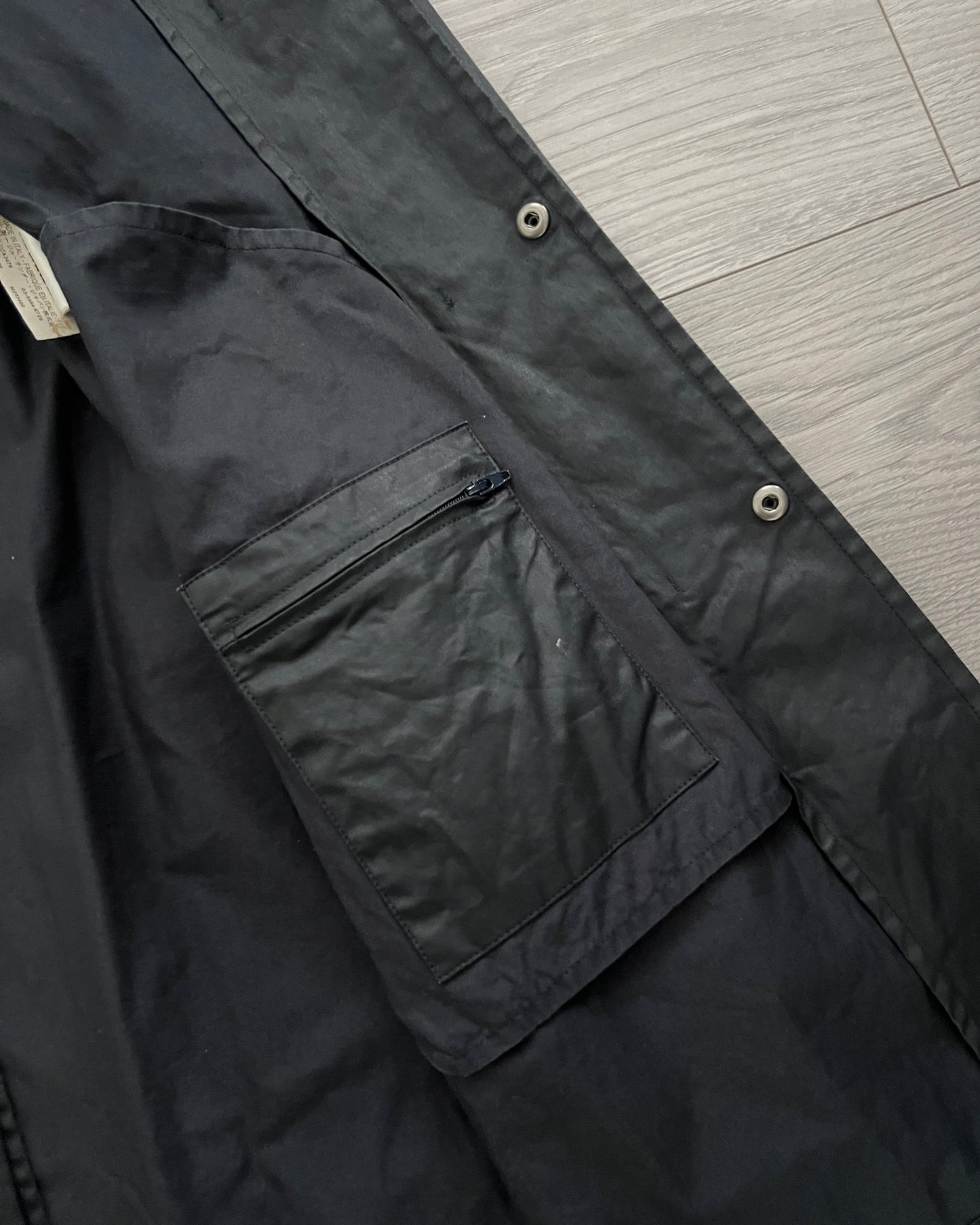 Jil Sander by Raf Simons 00s Waxed Snap Button Coat - Size S
