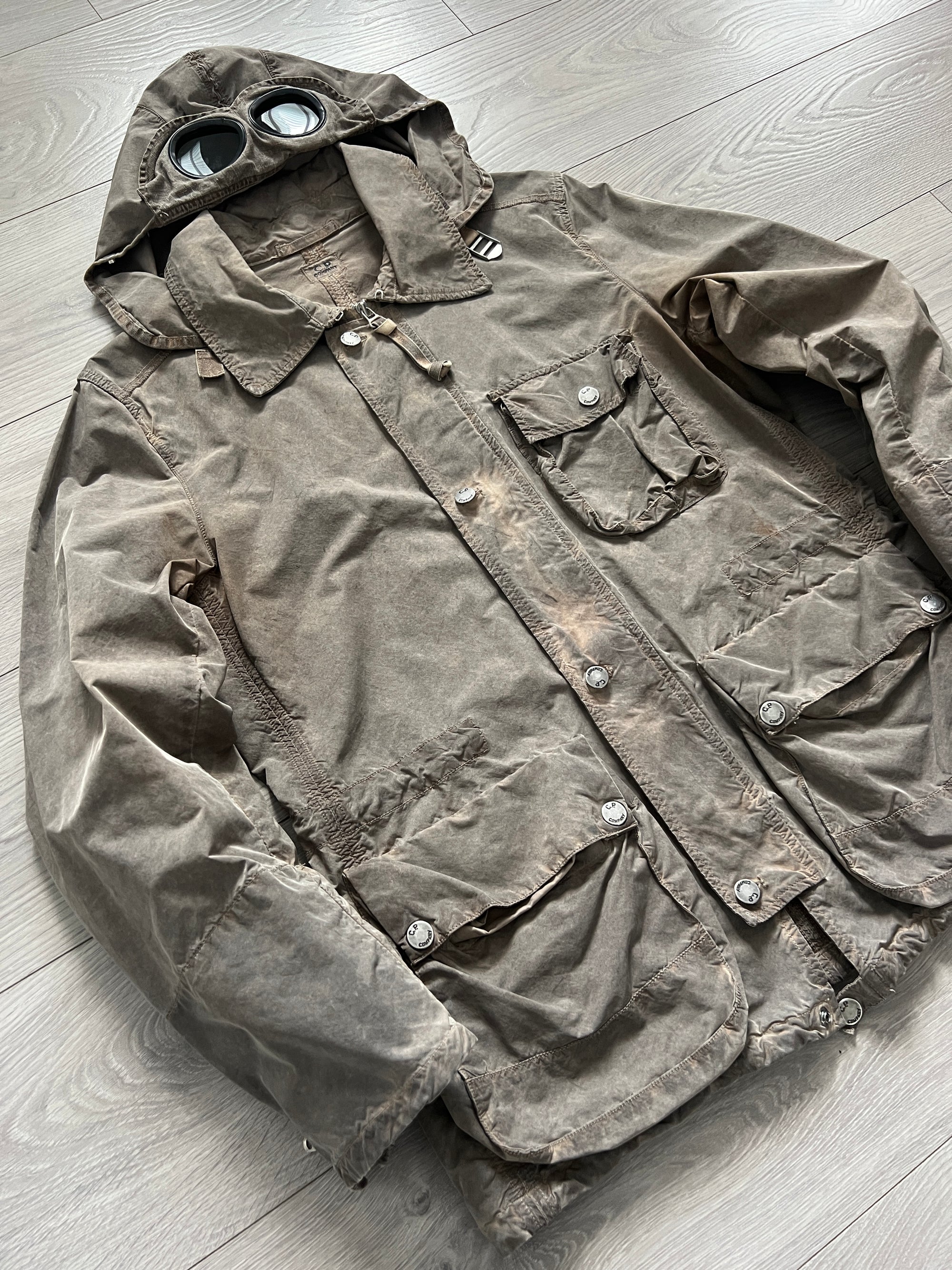 C.P. Company SS2006 Tinto Terra Mille Miglia Garment Dyed Cargo Goggle Jacket - Size M