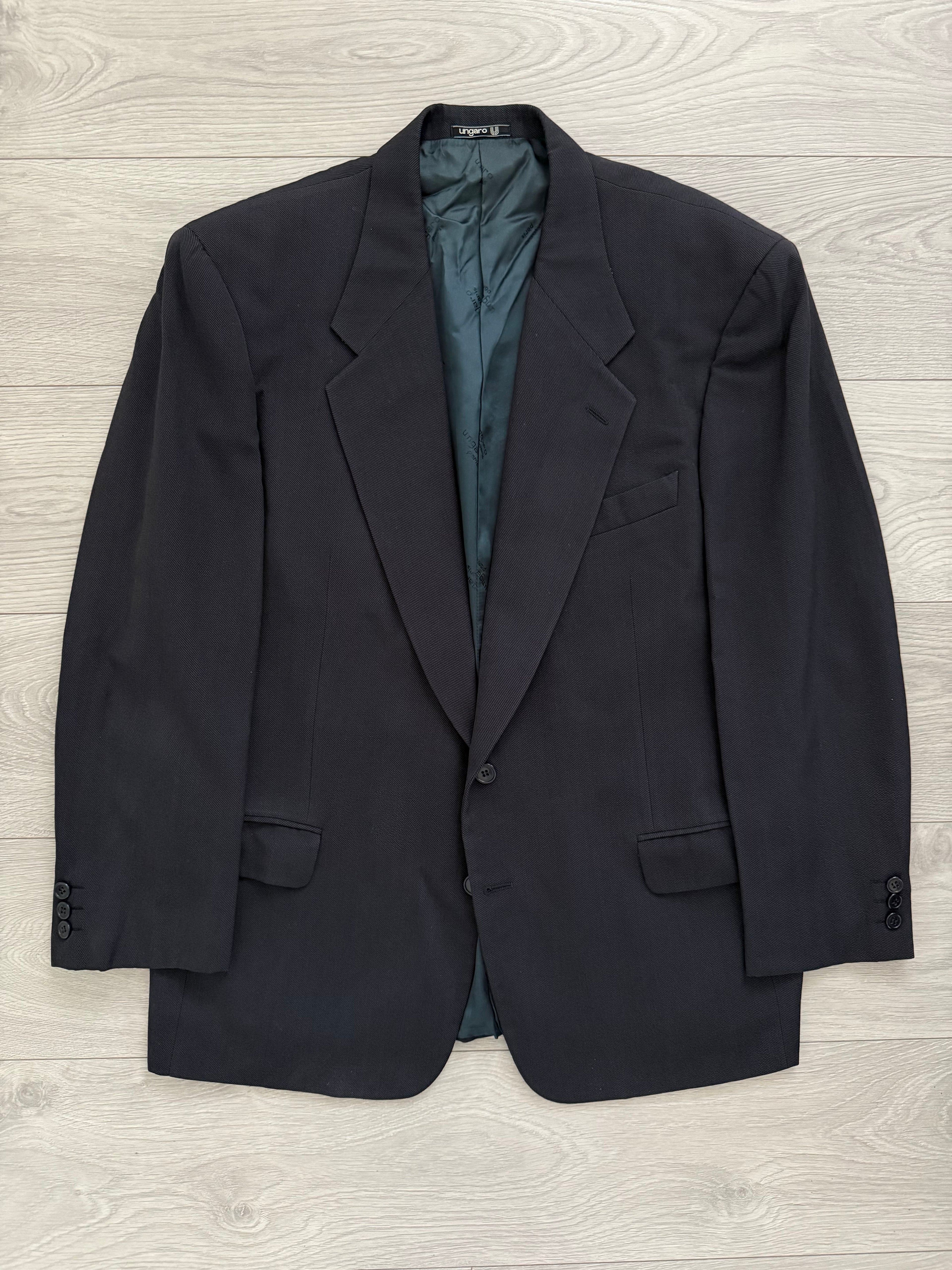 Ungaro Armani 1980s 2B Wool Draped Jacket - Size XL
