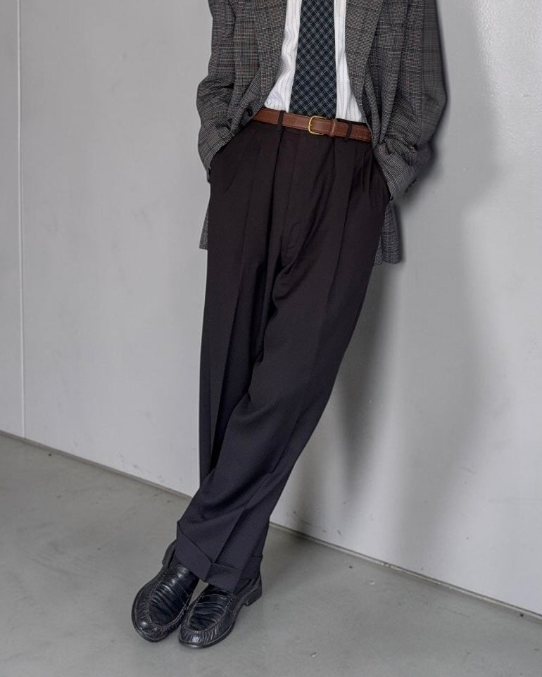 Vintage 1980s Double Pleat Wool Pants Made in Italy - Size 44" Waist