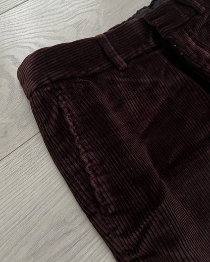 Maison Martin Margiela FW2003 Jumbo-Corduroy Burgundy Trousers - Size 36